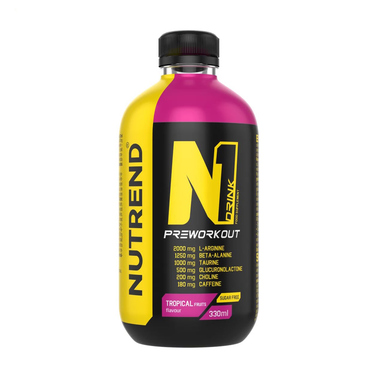 Передтренувальний комплекс Nutrend N1 Drink Preworkout Тропічні фрукти, в рідині, 330 мл
