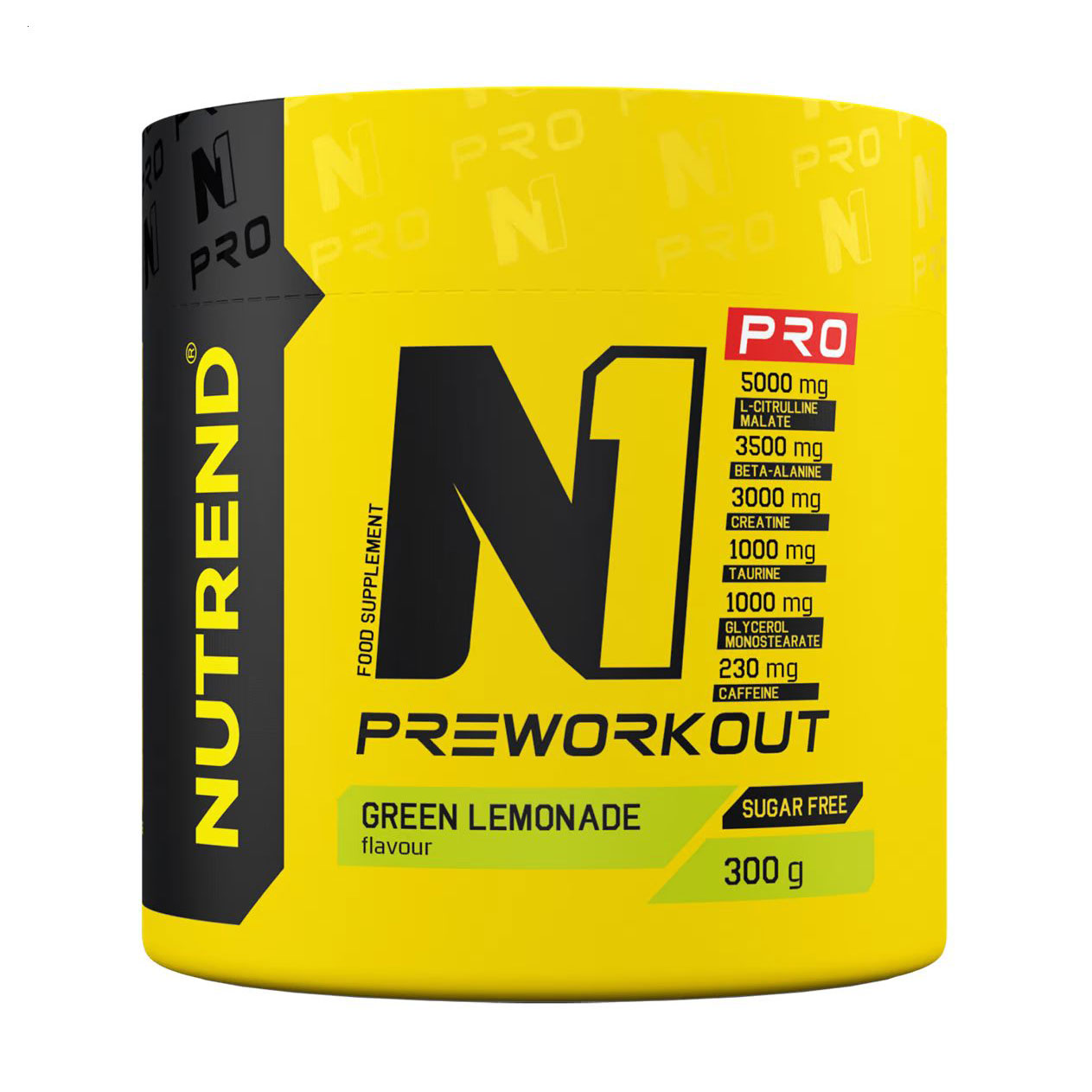 Передтренувальний комплекс Nutrend N1 Pro Preworkout Зелений лимонад, в порошку, 300 г