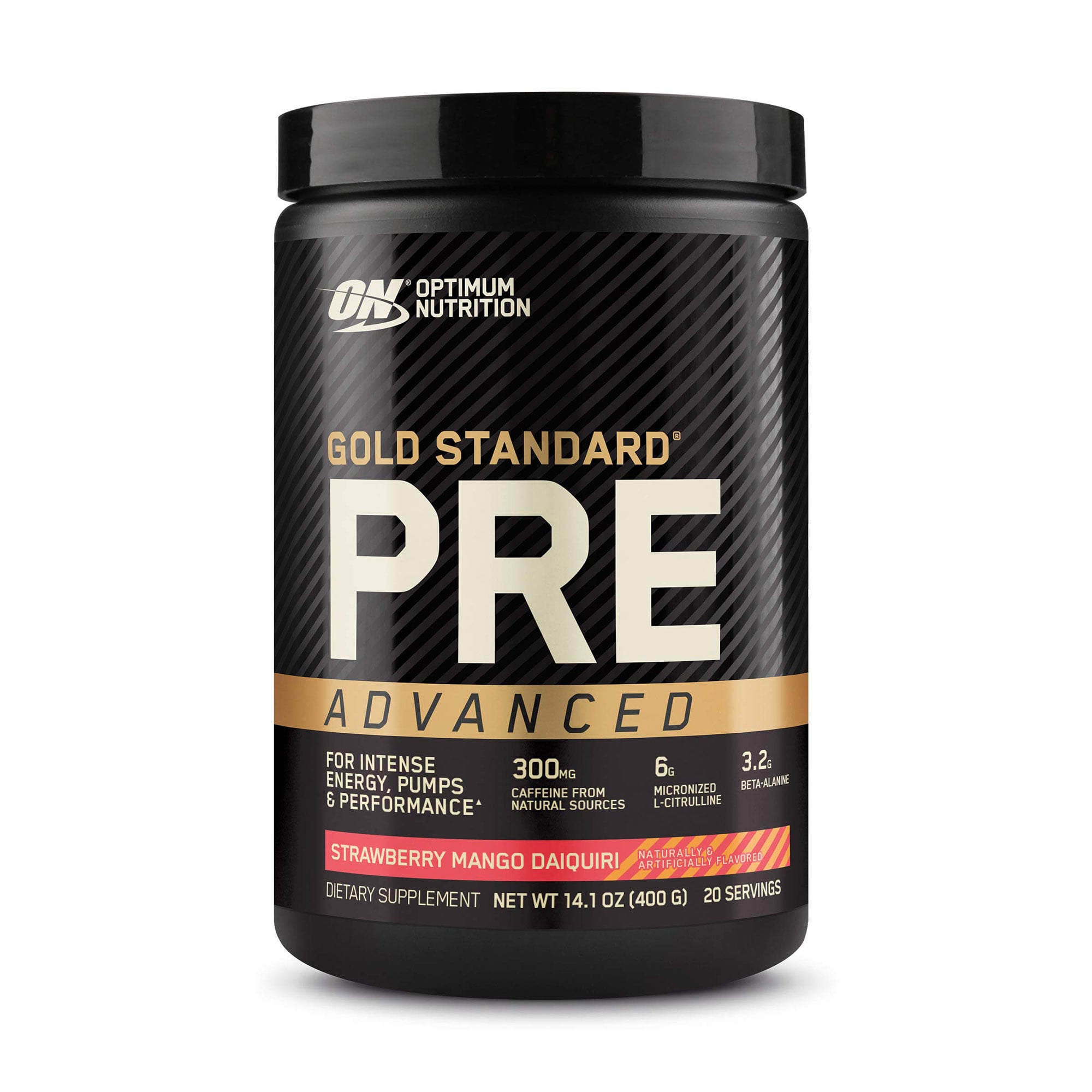 Передтренувальний комплекс Optimum Nutrition Gold Standard Pre-Advanced Полуниця манго дайкірі, в порошку, 400 г