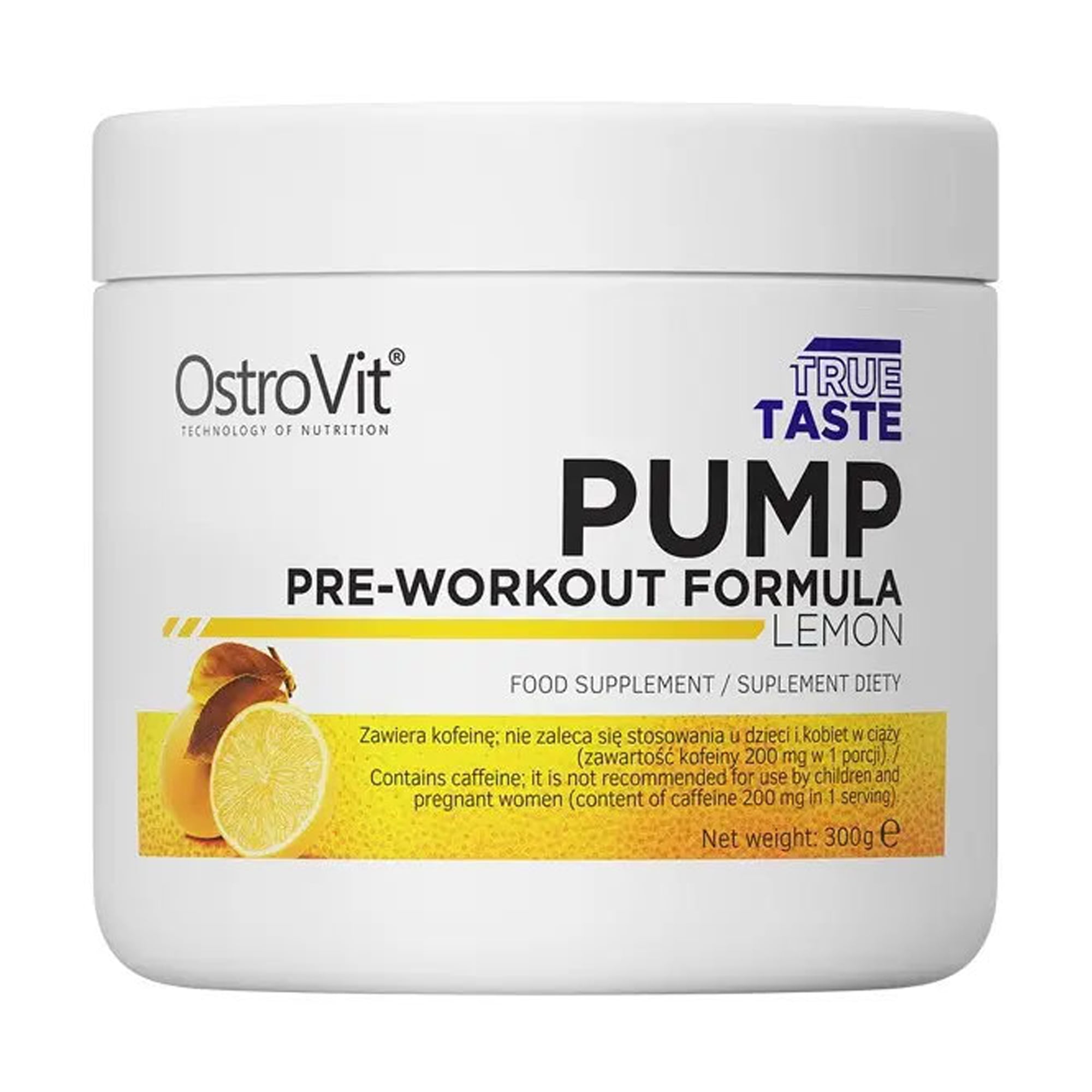Передтренувальний комплекс OstroVit Pump Pre-Workout Formula Лимон, в порошку, 300 г