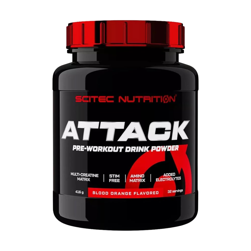 Передтренувальний комплекс Scitec Nutrition Attack Кривавий апельсин, в порошку, 416 г