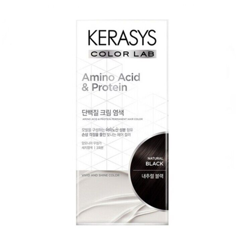 Перманентна фарба для волосся KeraSys Amino Acid &amp; Protein Permanent Hair Color, Natural Black, 120 г
