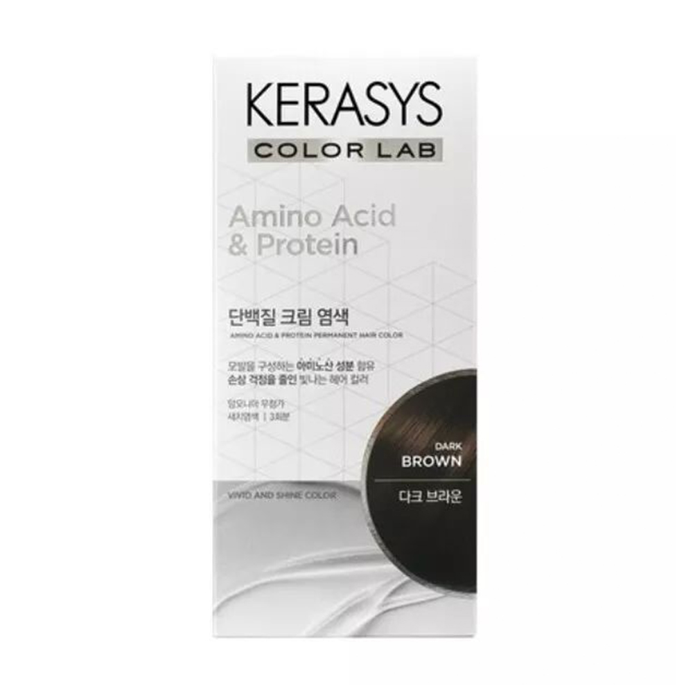 Перманентна фарба для волосся KeraSys Amino Acid &amp; Protein Permanent Hair Color, Dark Brown, 120 г