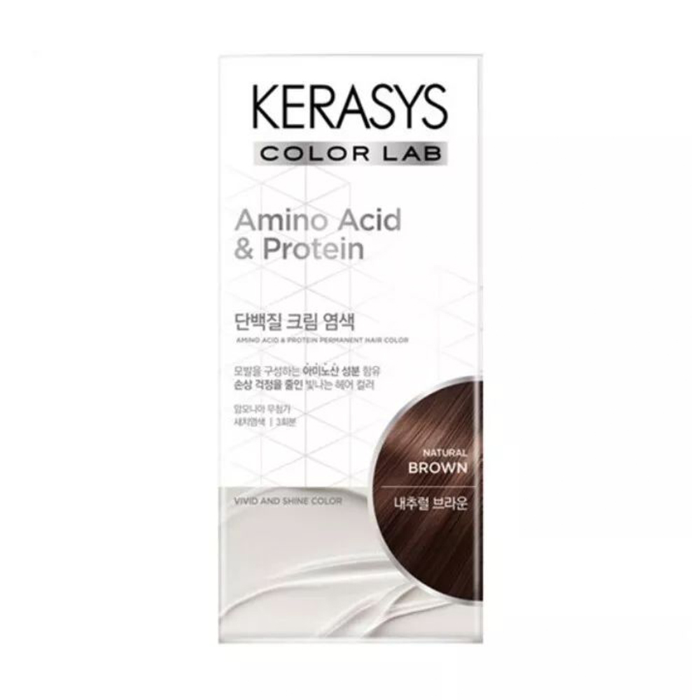 Перманентна фарба для волосся KeraSys Amino Acid &amp; Protein Permanent Hair Color, Natural Brown, 120 г