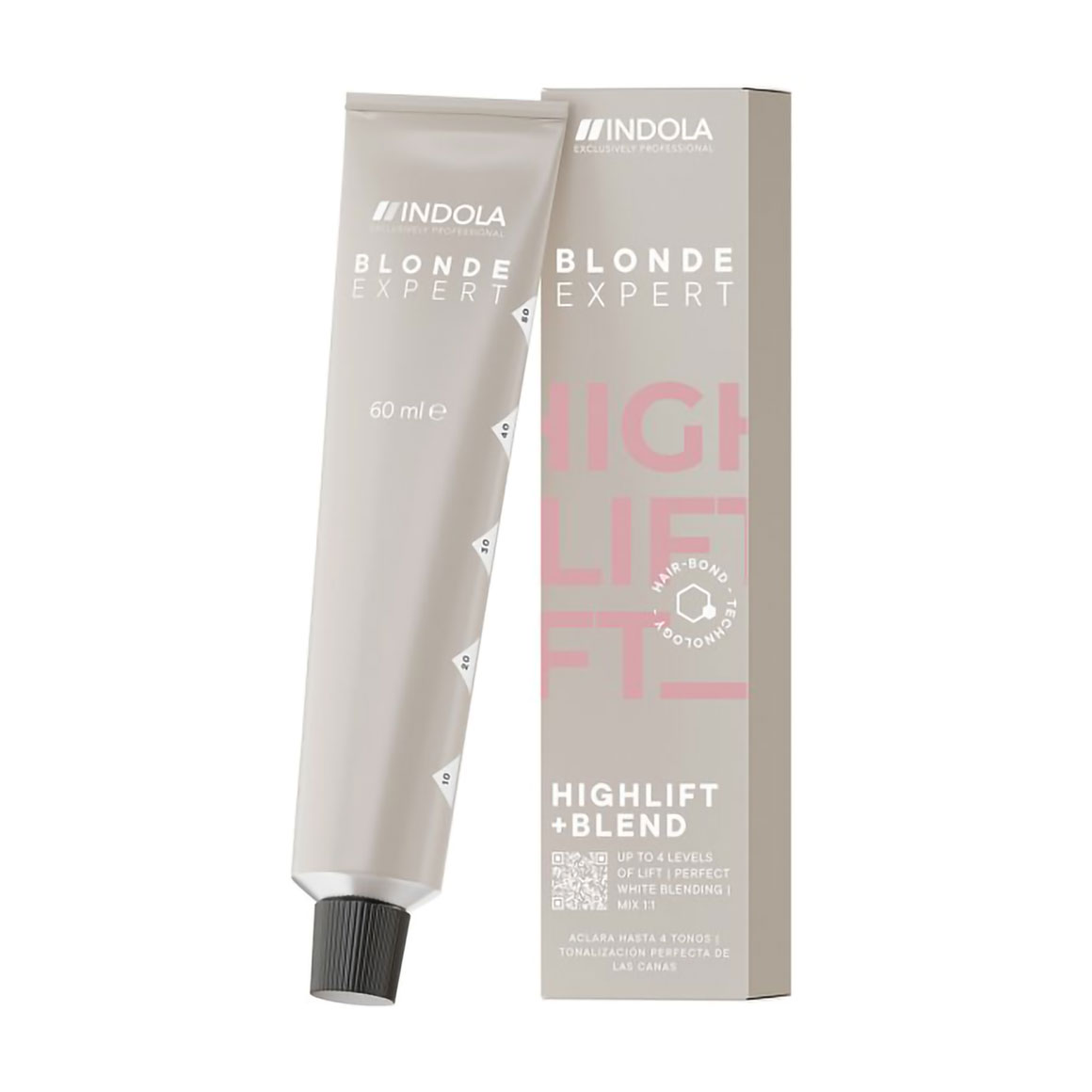 Перманентна крем-фарба для освітлення сивого волосся Indola Blonde Expert Highlift + Blend, H.0+ Natural+, 60 мл