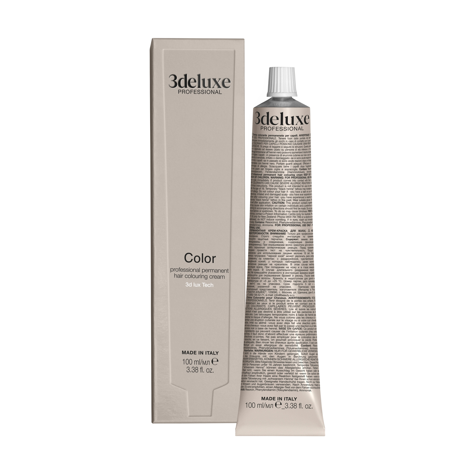 Перманентна крем-фарба для волосся 3DeLuXe Tech Hair Colouring Cream 8.07 Light Matt Blonde, 100 мл
