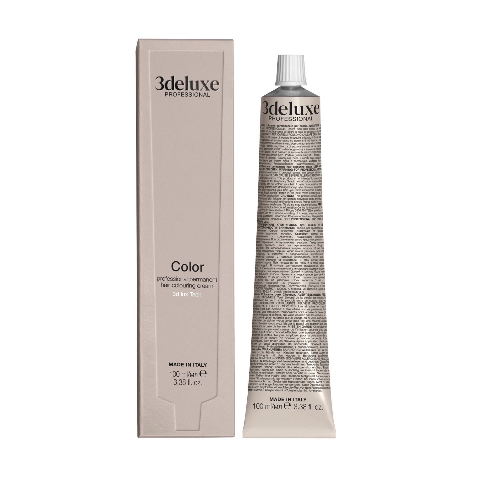 Перманентна крем-фарба для волосся 3DeLuXe Tech Hair Colouring Cream 7.07 Matt Blonde, 100 мл