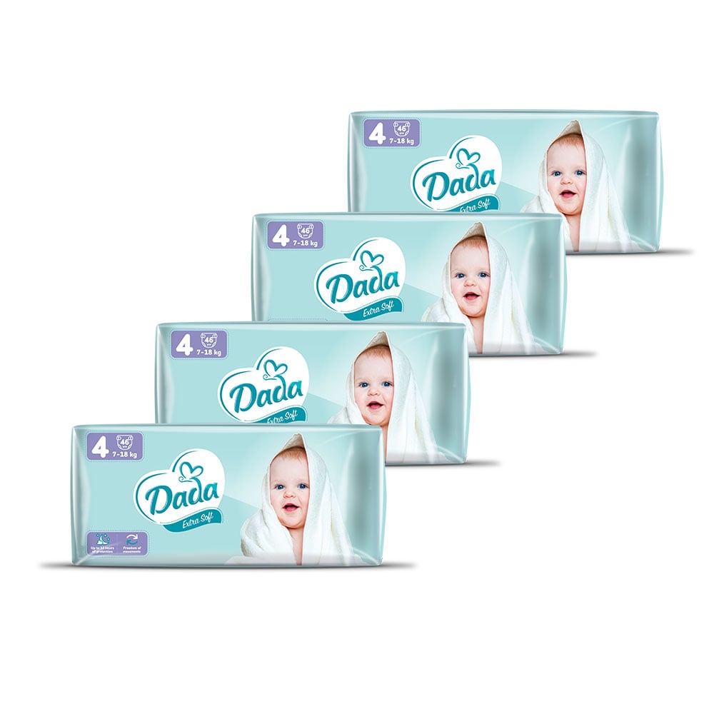 Підгузки Dada Extra Soft розмір 4 Maxi (7-18 кг), 4*46 шт