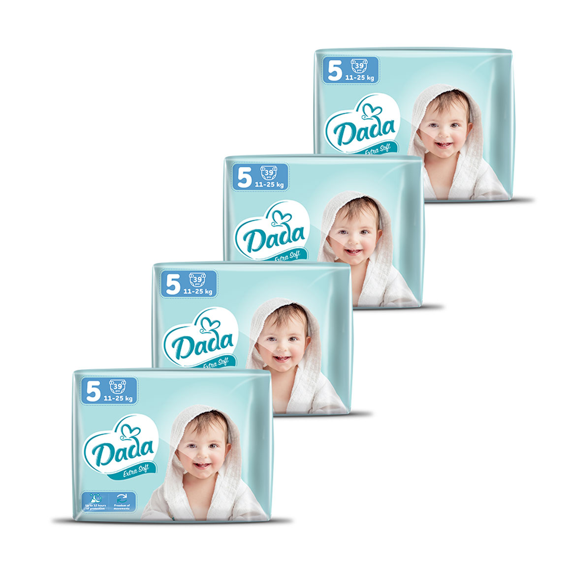 Підгузки Dada Extra Soft розмір 5 Junior (11-25 кг), 4*39 шт