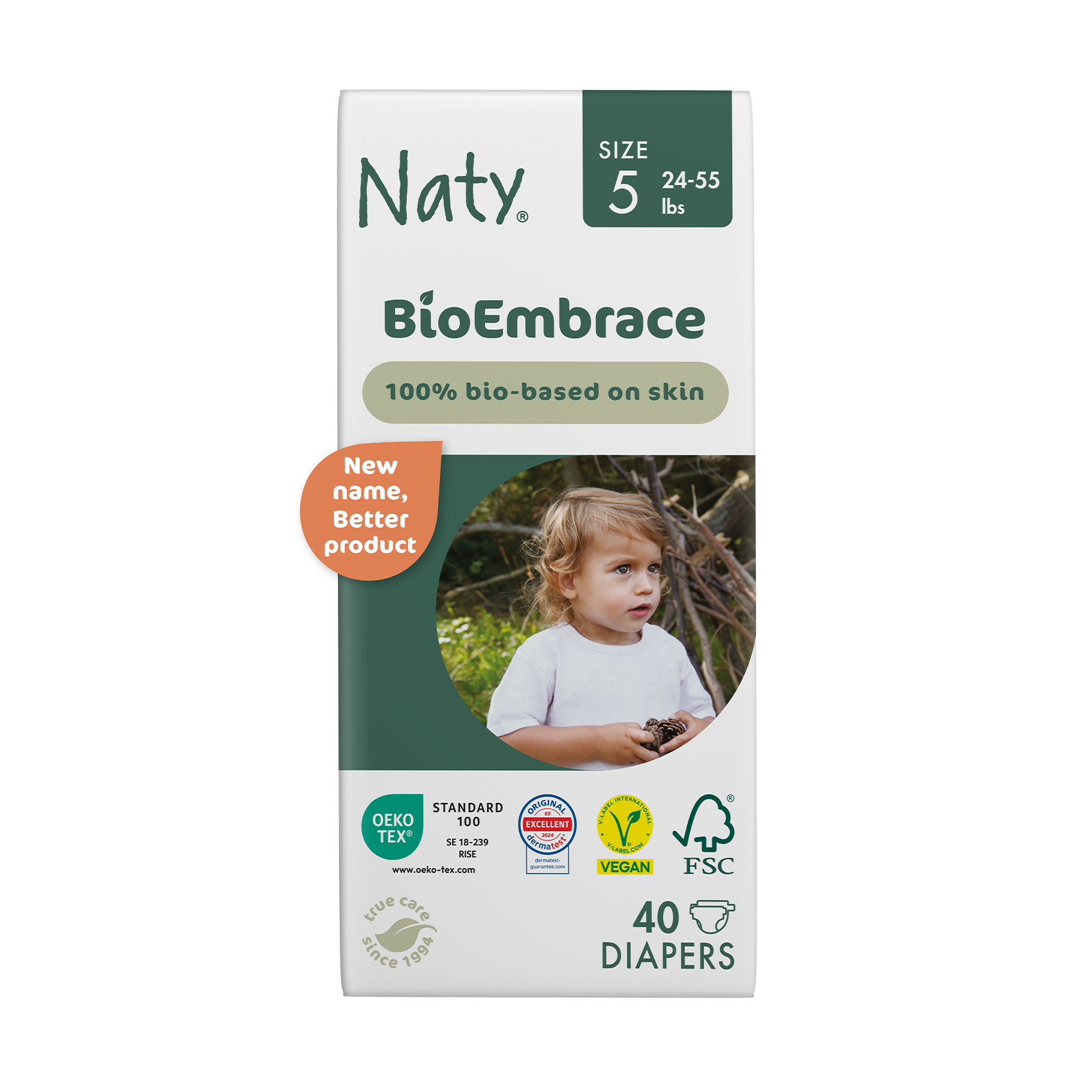 Підгузки ECO by Naty BioEmbrace розмір 5 (24-55 кг), 40 шт