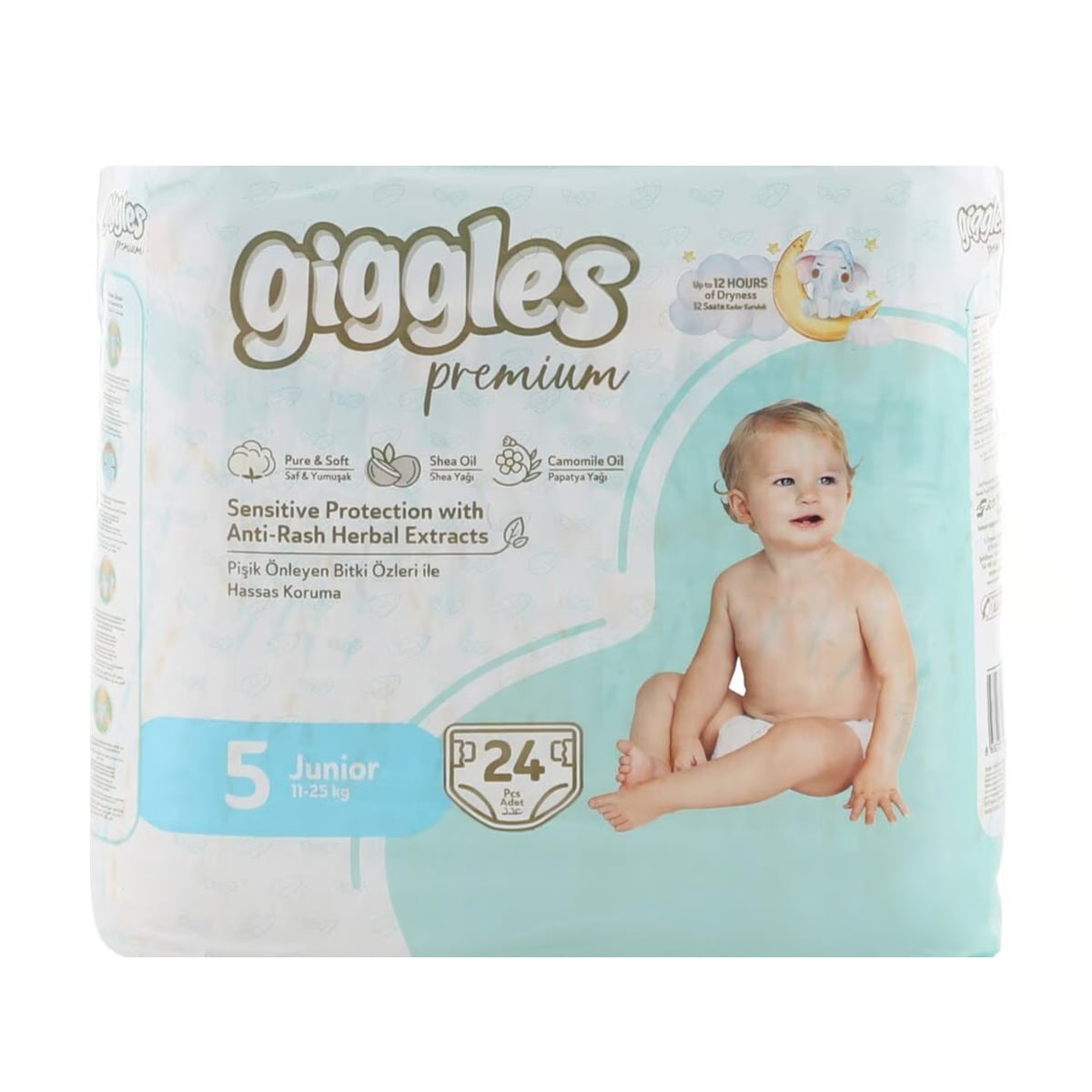Підгузки Giggles Premium Junior розмір 5 (11-25 кг), 24 шт