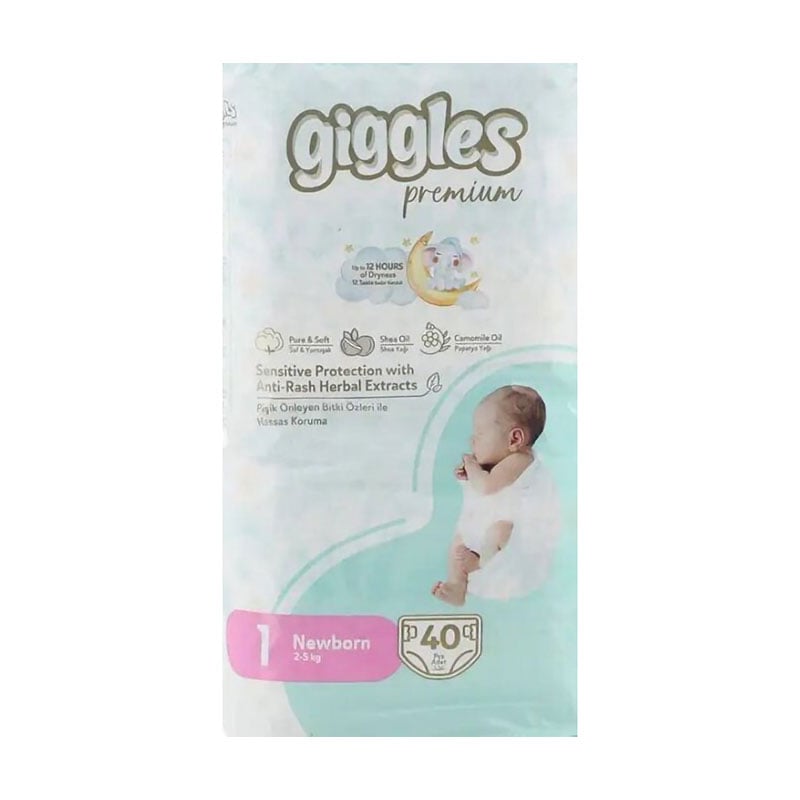 Підгузки Giggles Premium Newborn розмір 1 (2-5 кг), 40 шт