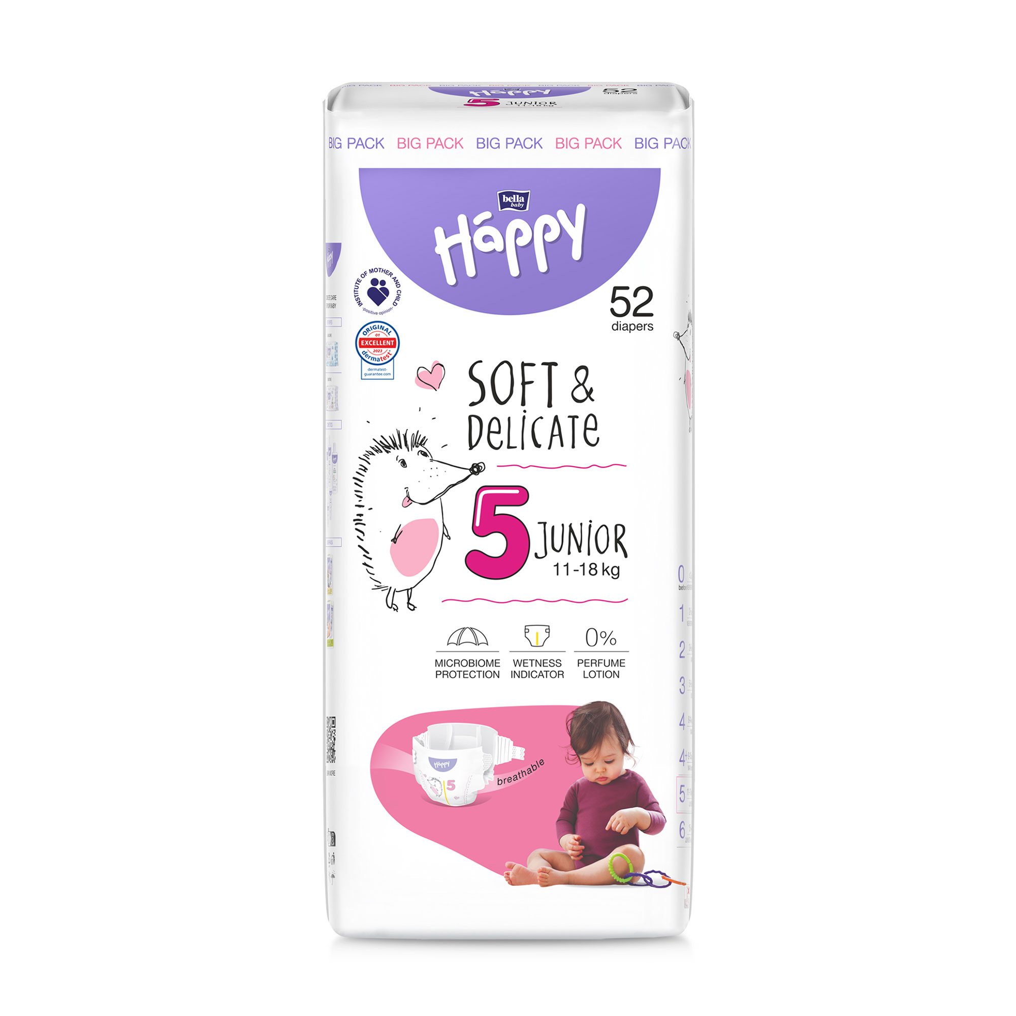 Підгузки Happy Bella Baby Junior розмір 5 (11-18 кг), 52 шт