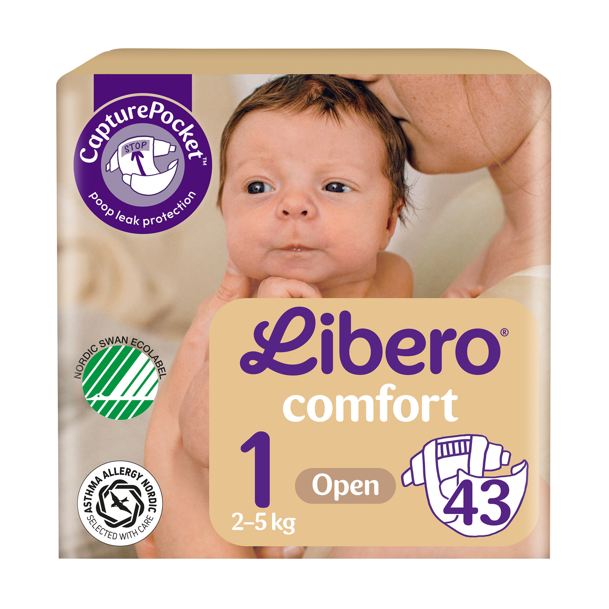 Підгузки Libero Comfort розмір 1 (2-5 кг), 43 шт