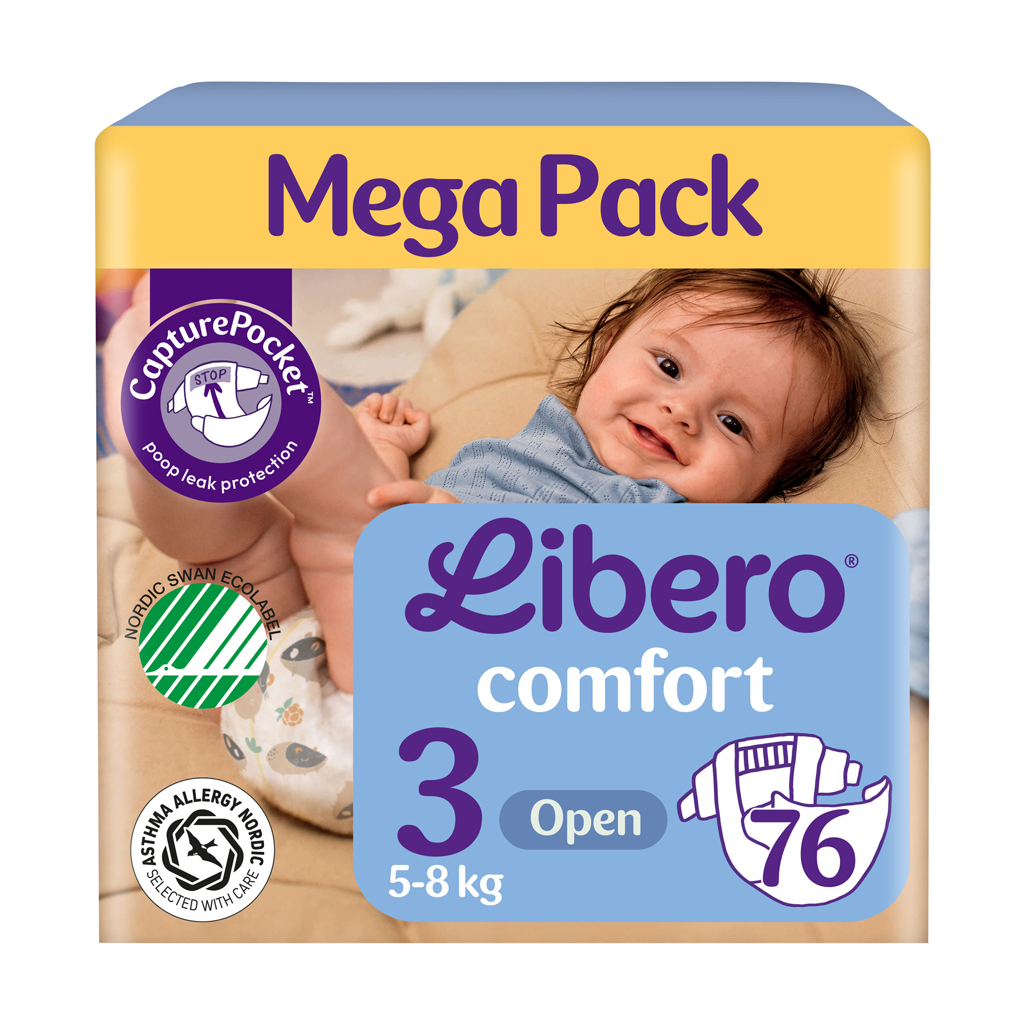 Підгузки Libero Comfort розмір 3 (5-8 кг), 76 шт