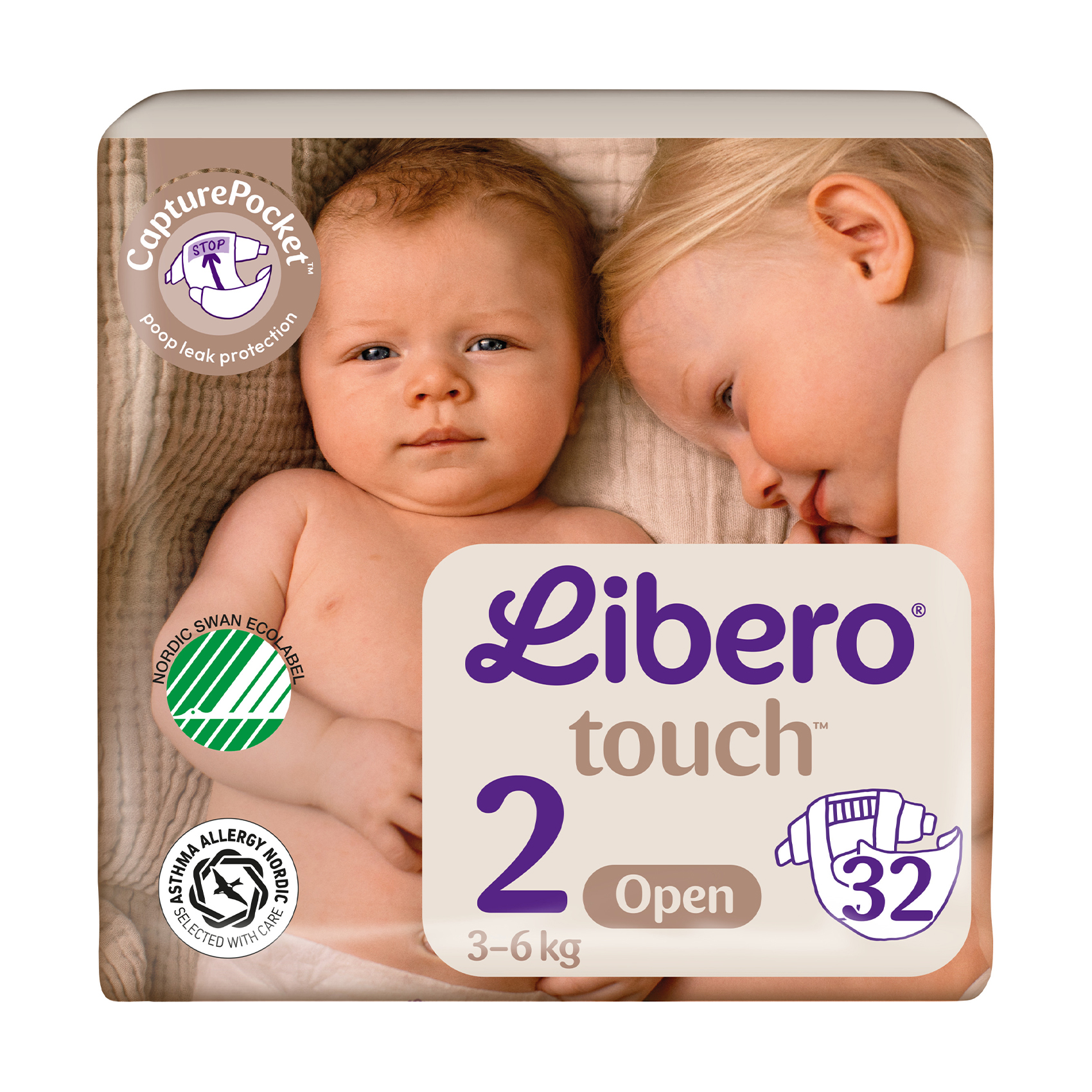 Підгузки Libero Touch розмір 2 (3-6 кг), 32 шт