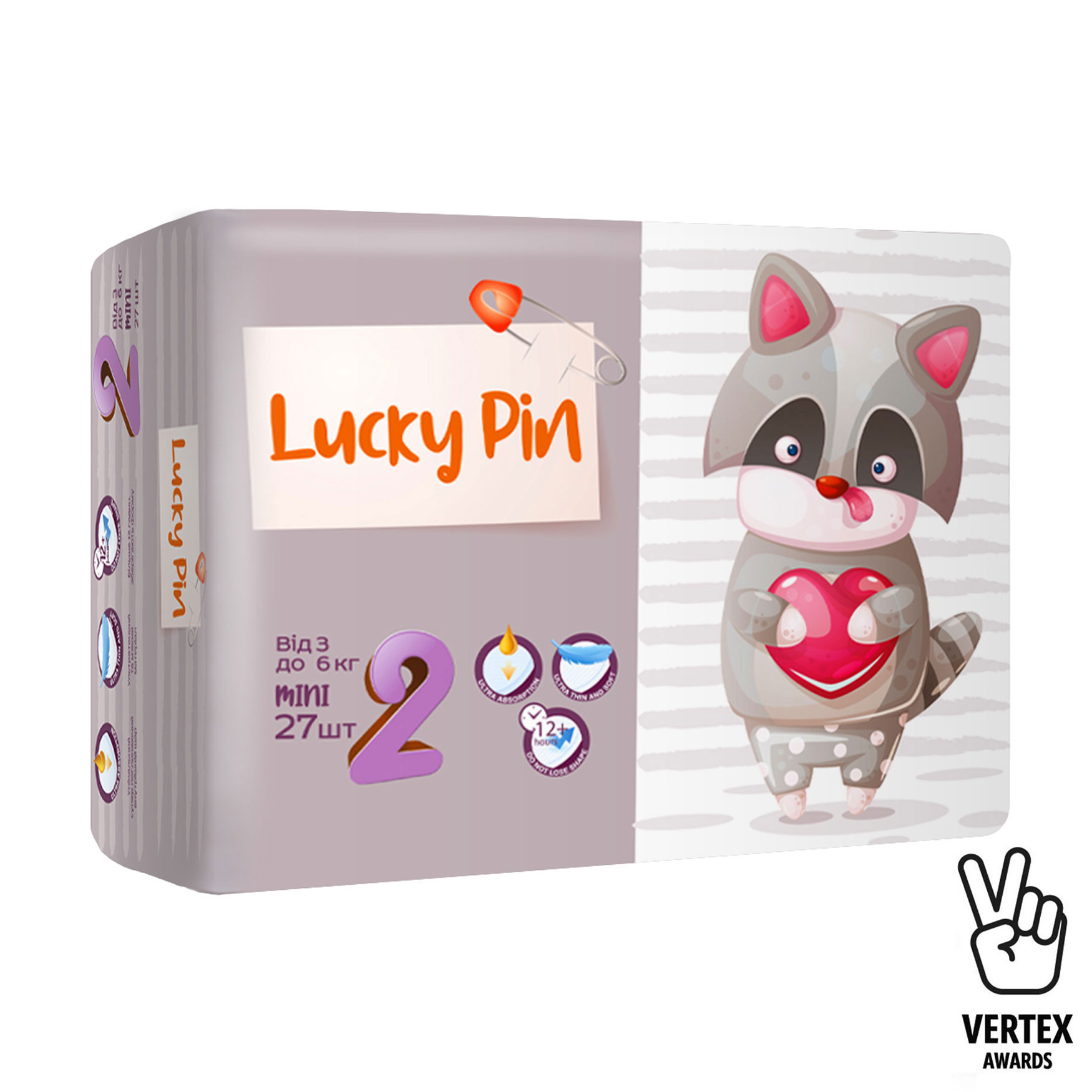 Підгузки LuckyPin розмір 2, 3-6 кг, 27 шт