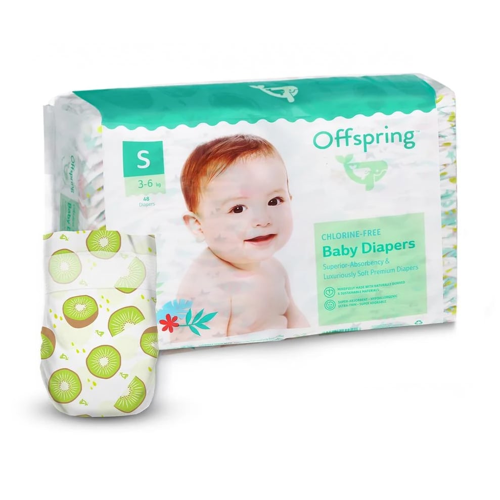 Підгузки Offspring Hairykiwi, розмір S (3-6 кг), 48 шт