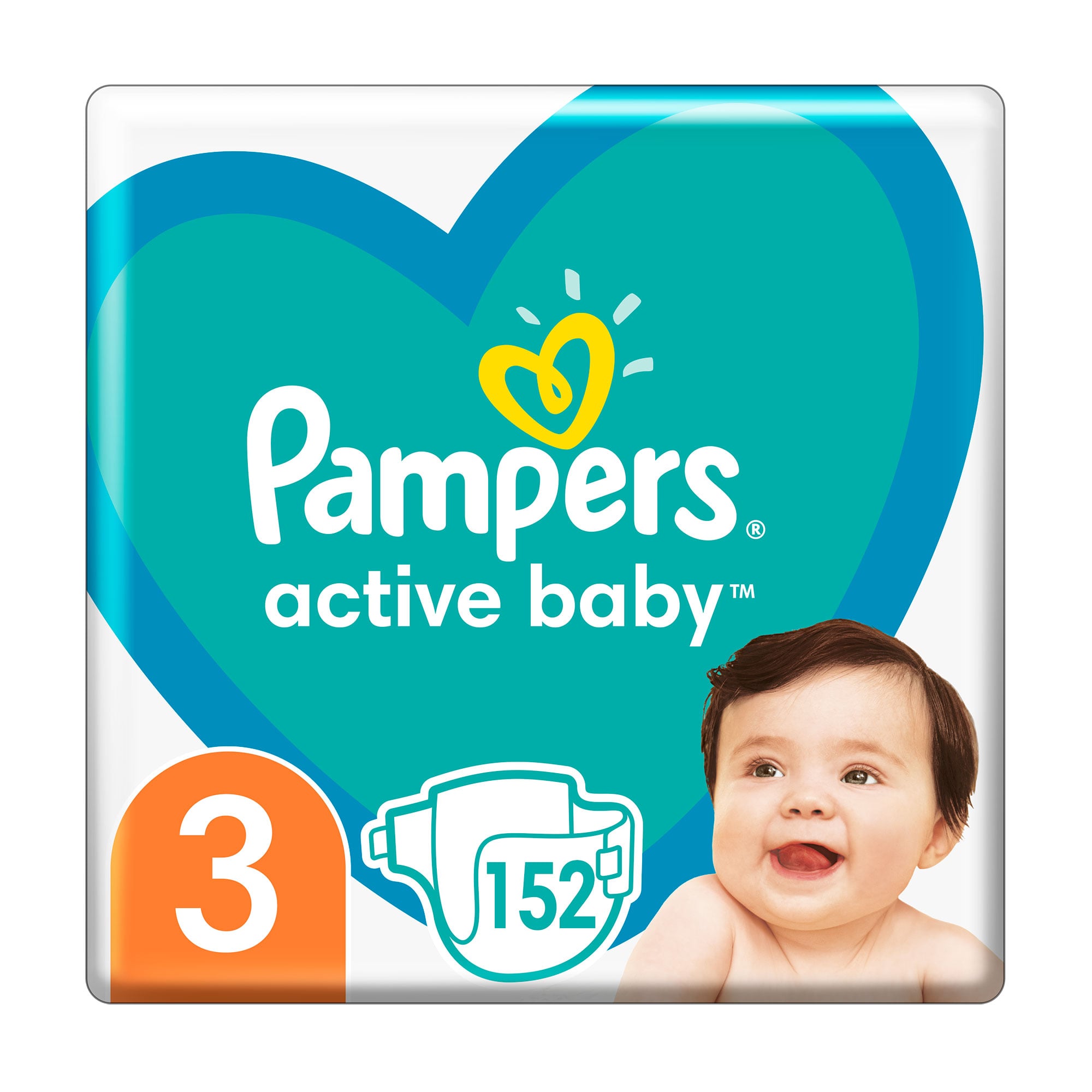 Підгузки Pampers Active Baby Midi розмір 3 (6-10 кг), 152 шт