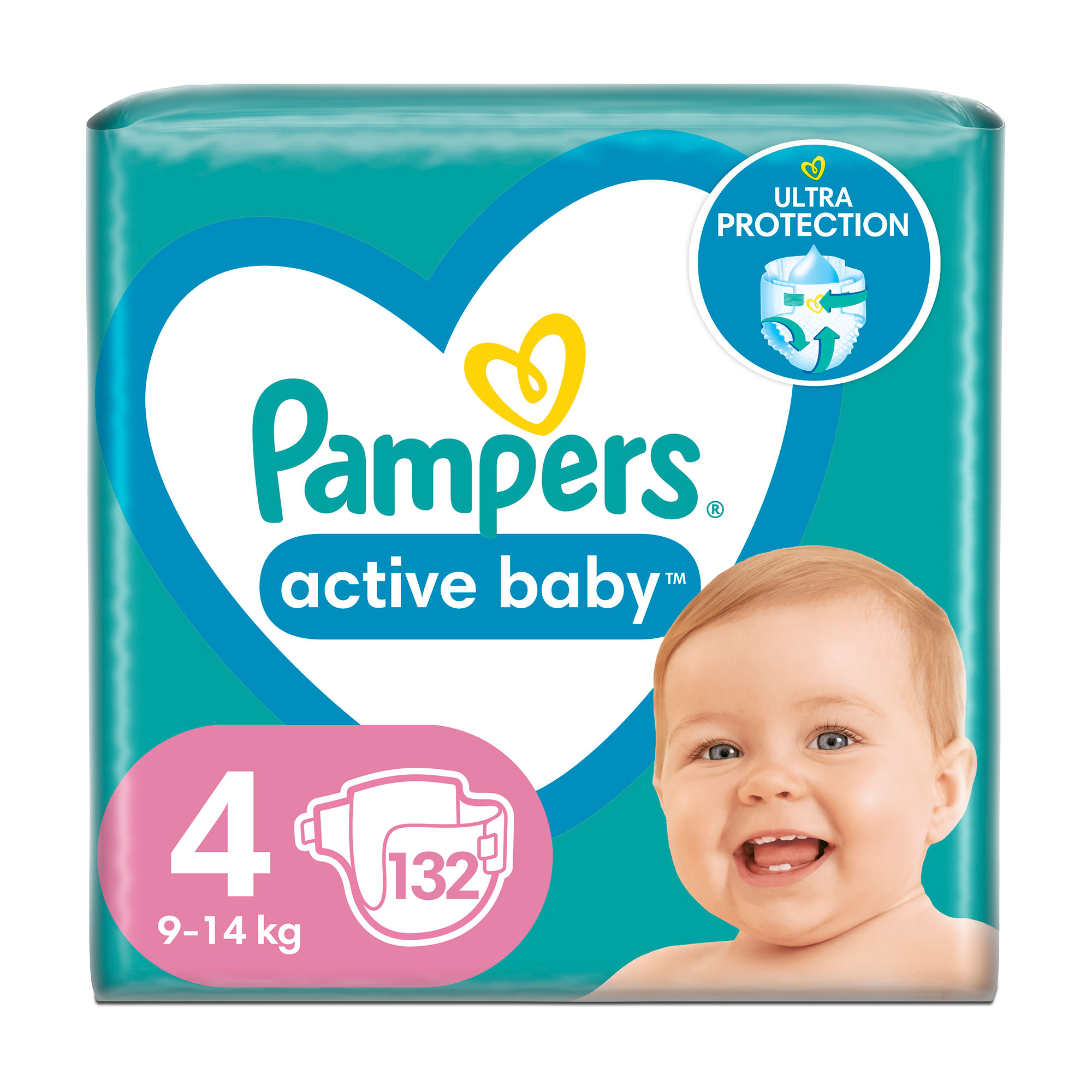 Підгузки Pampers Active Baby розмір 4 (9-14 кг), 132 шт