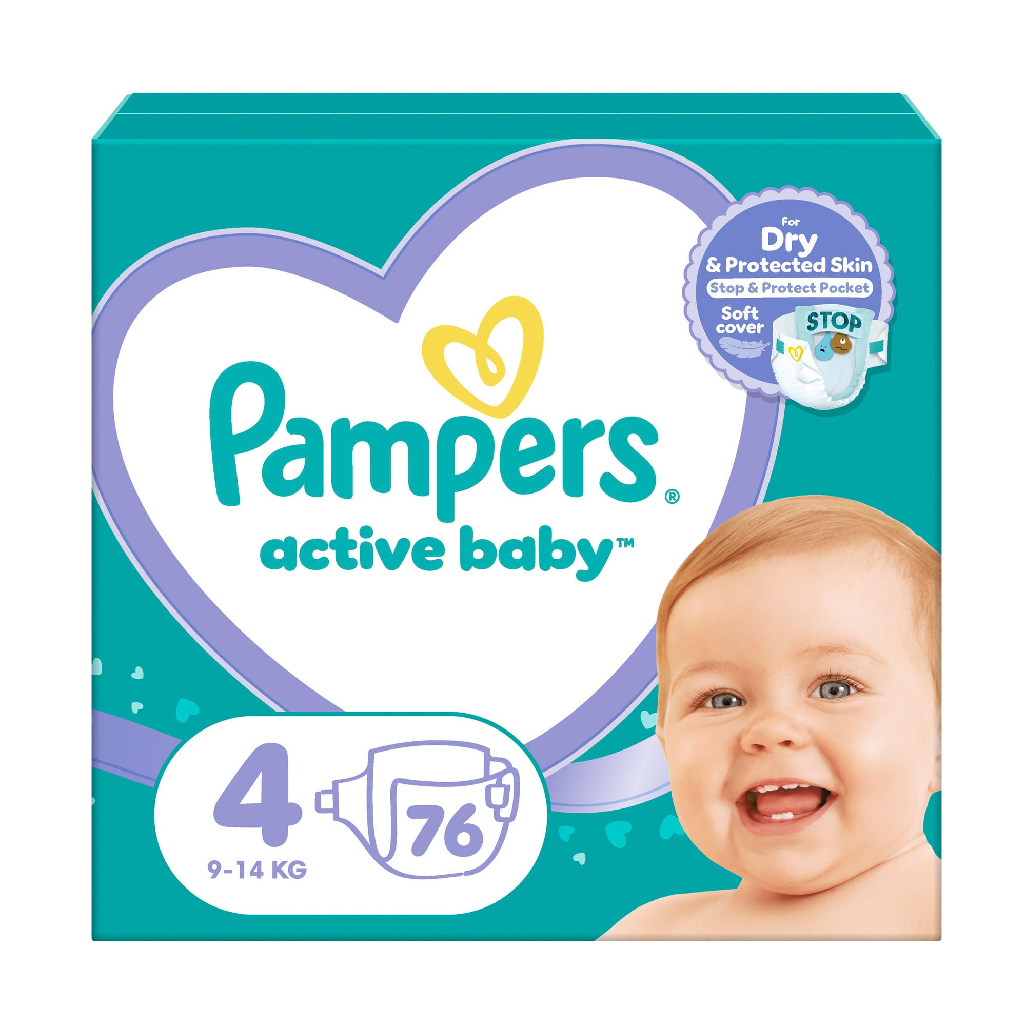 Підгузки Pampers Active Baby розмір 4 (9-14 кг), 76 шт