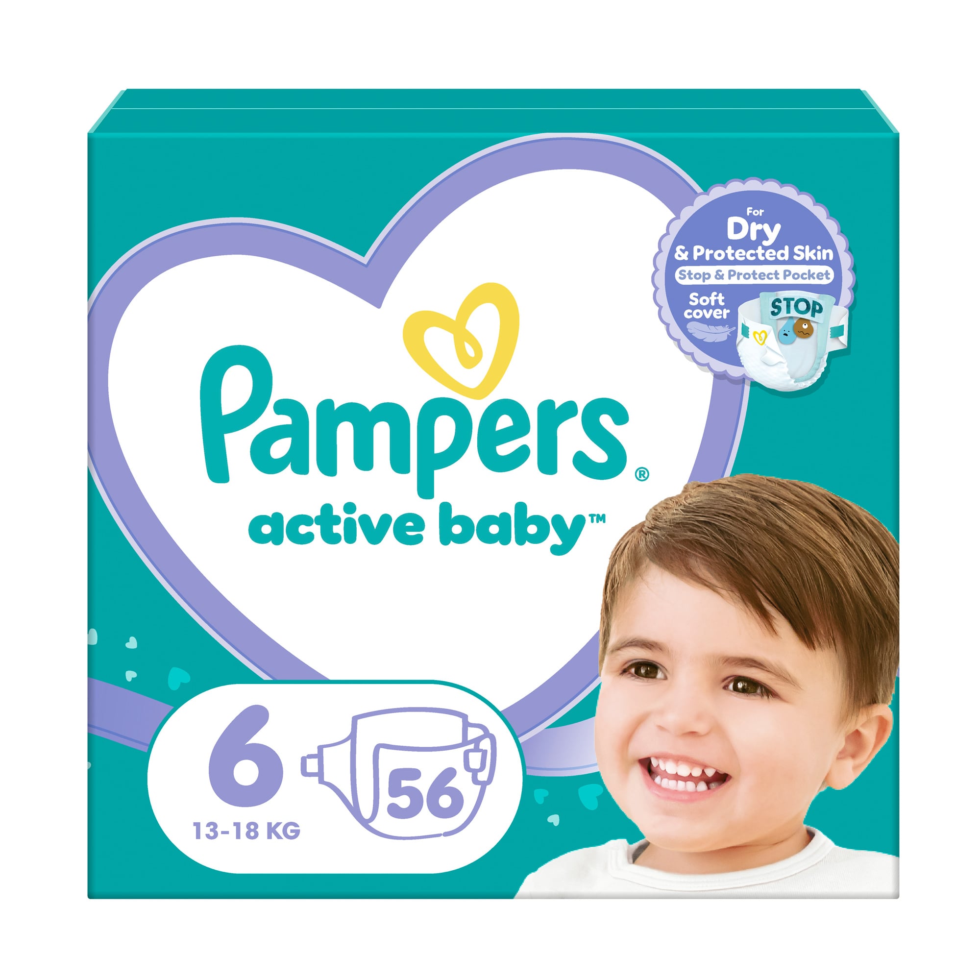 Підгузки Pampers Active Baby розмір 6 (13-18 кг), 56 шт