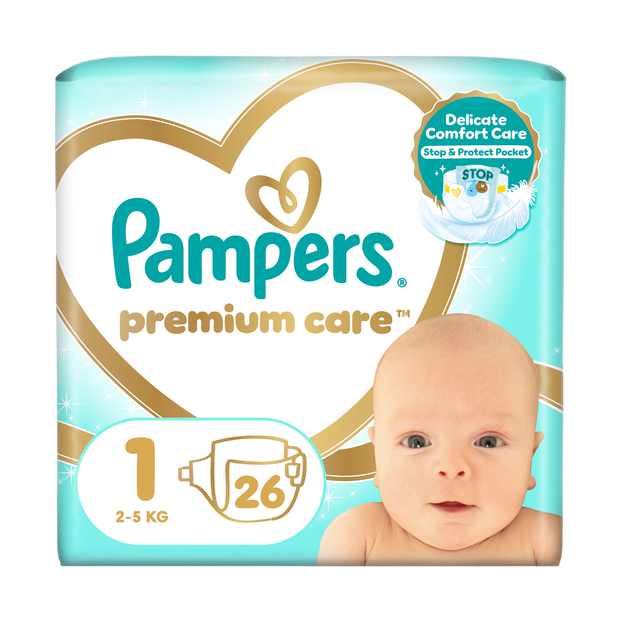 Підгузки Pampers Premium Care розмір 1 (2-5 кг), 26 шт