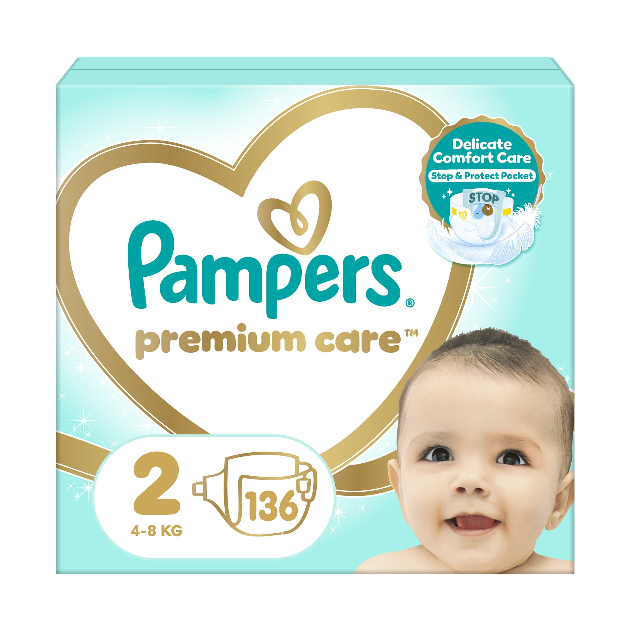 Підгузки Pampers Premium Care розмір 2 (4-8 кг), 136 шт