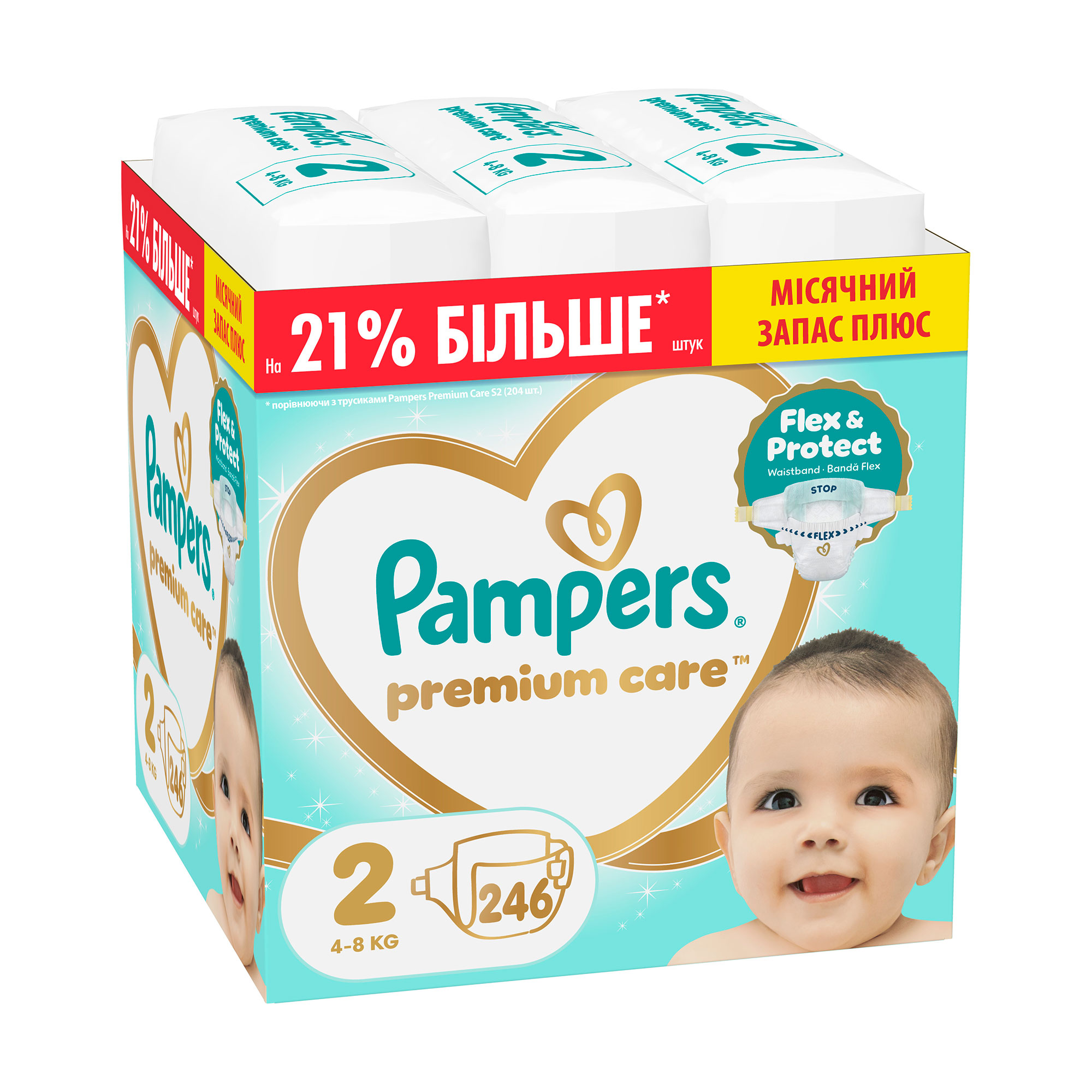 Підгузки Pampers Premium Care розмір 2 (4-8 кг), 246 шт