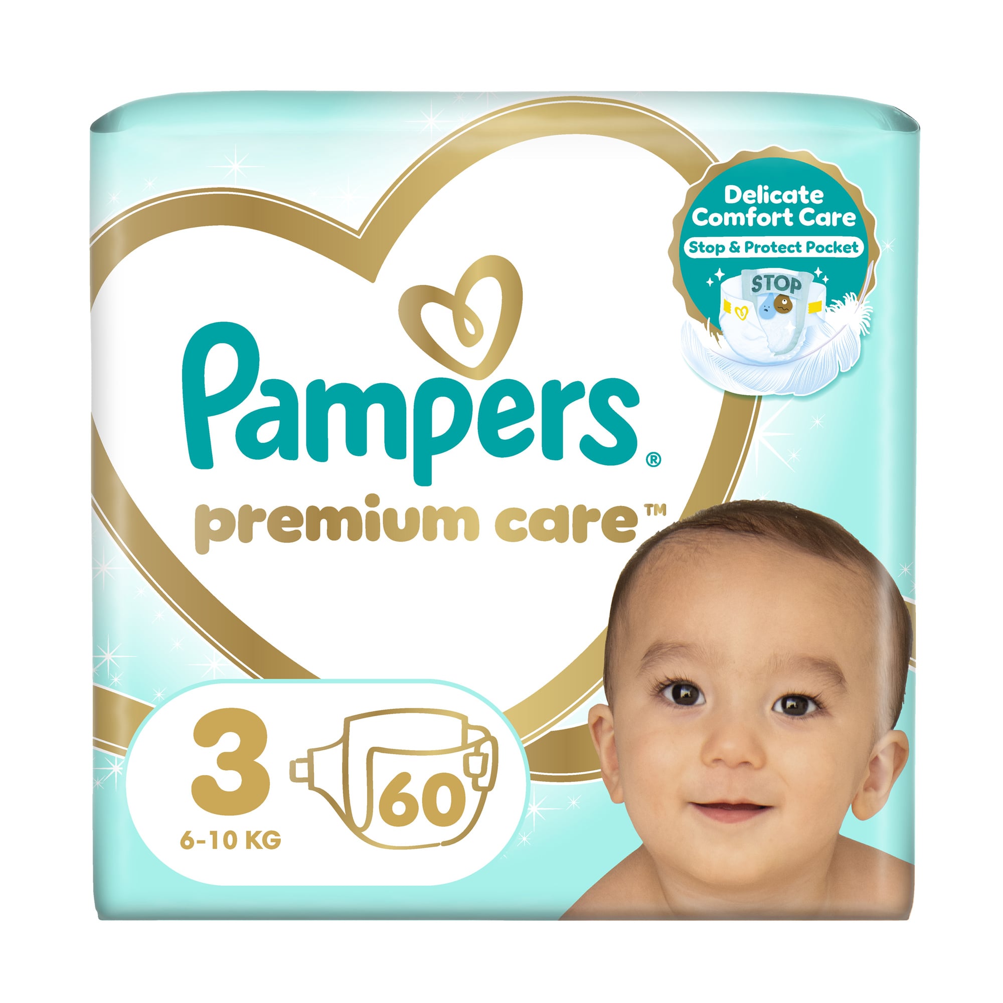Підгузки Pampers Premium Care розмір 3 (6-10 кг), 60 шт