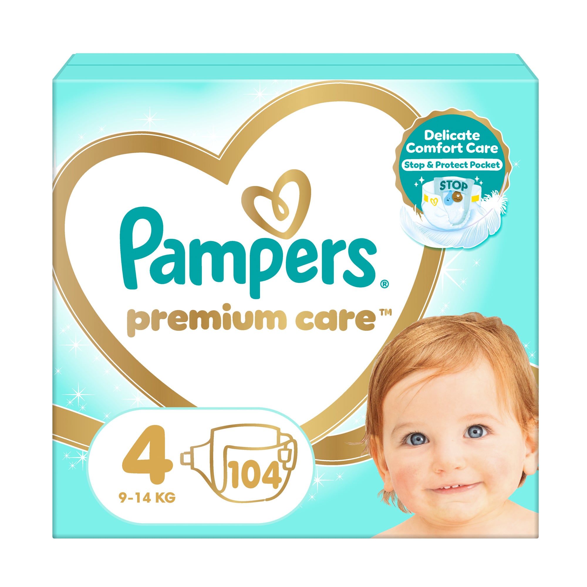 Підгузки Pampers Premium Care розмір 4 (9-14 кг), 104 шт