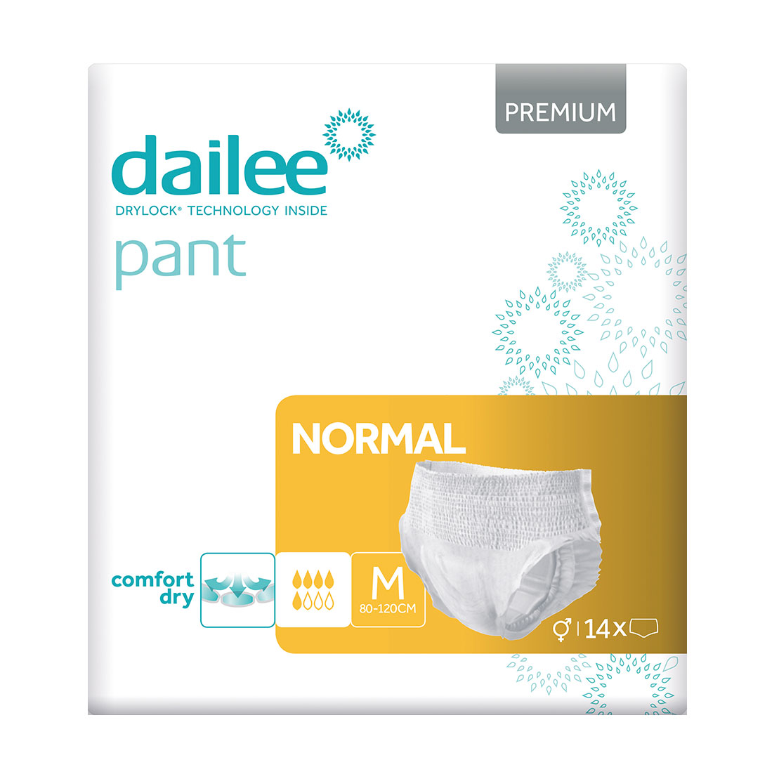 Підгузки-труси для дорослих Dailee Pant Premium Normal розмір M (80-120 см), 14 шт