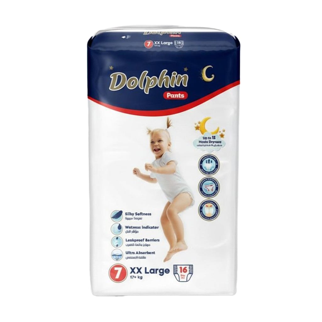 Підгузки-трусики Dolphin Pants XX Large розмір 7 (17+ кг), 16 шт