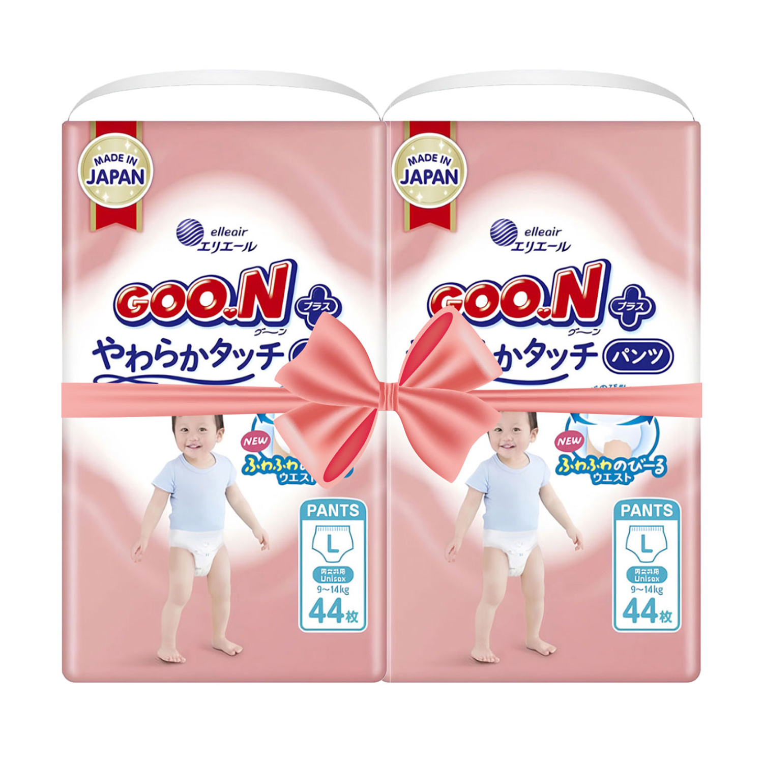 Підгузки-трусики Goo.N Plus розмір L (9-14 кг), 2*44 шт