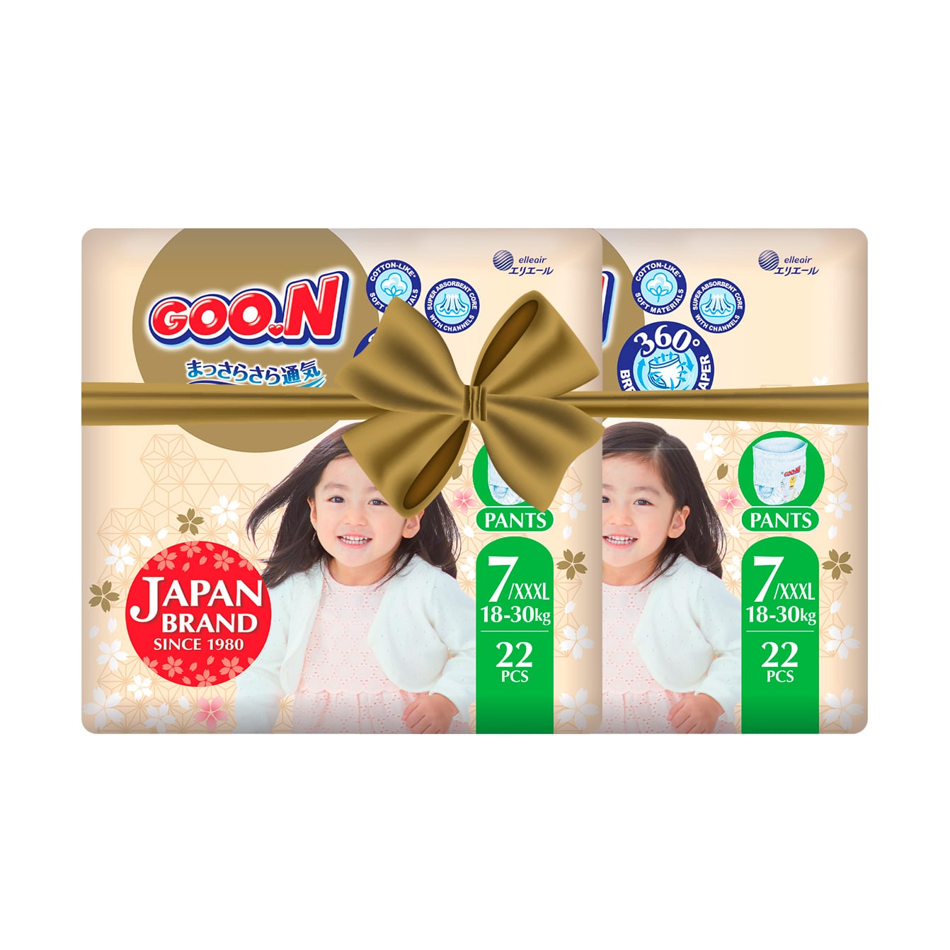 Підгузки-трусики Goo.N Premium Soft розмір ХXXL (18-30 кг), 44 шт (22+22)