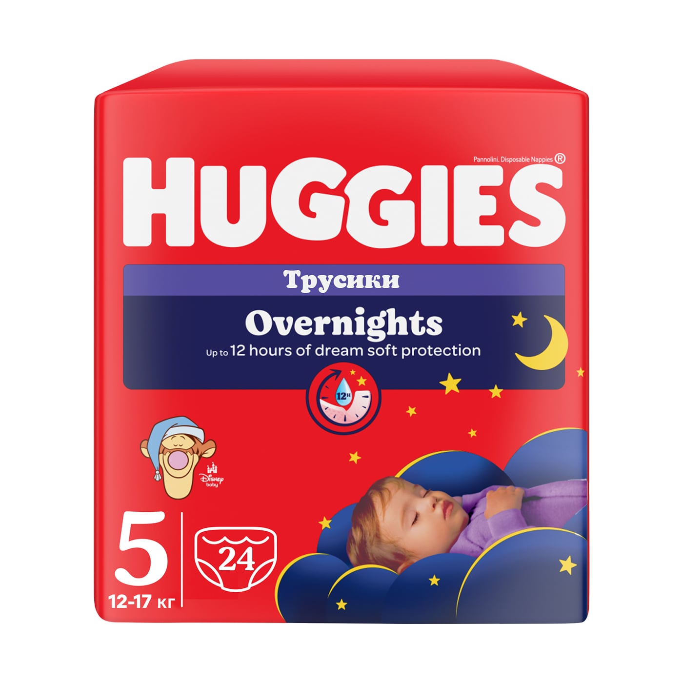 Підгузки-трусики Huggies Overnights Pants, розмір 5 (12-17 кг), 24 шт