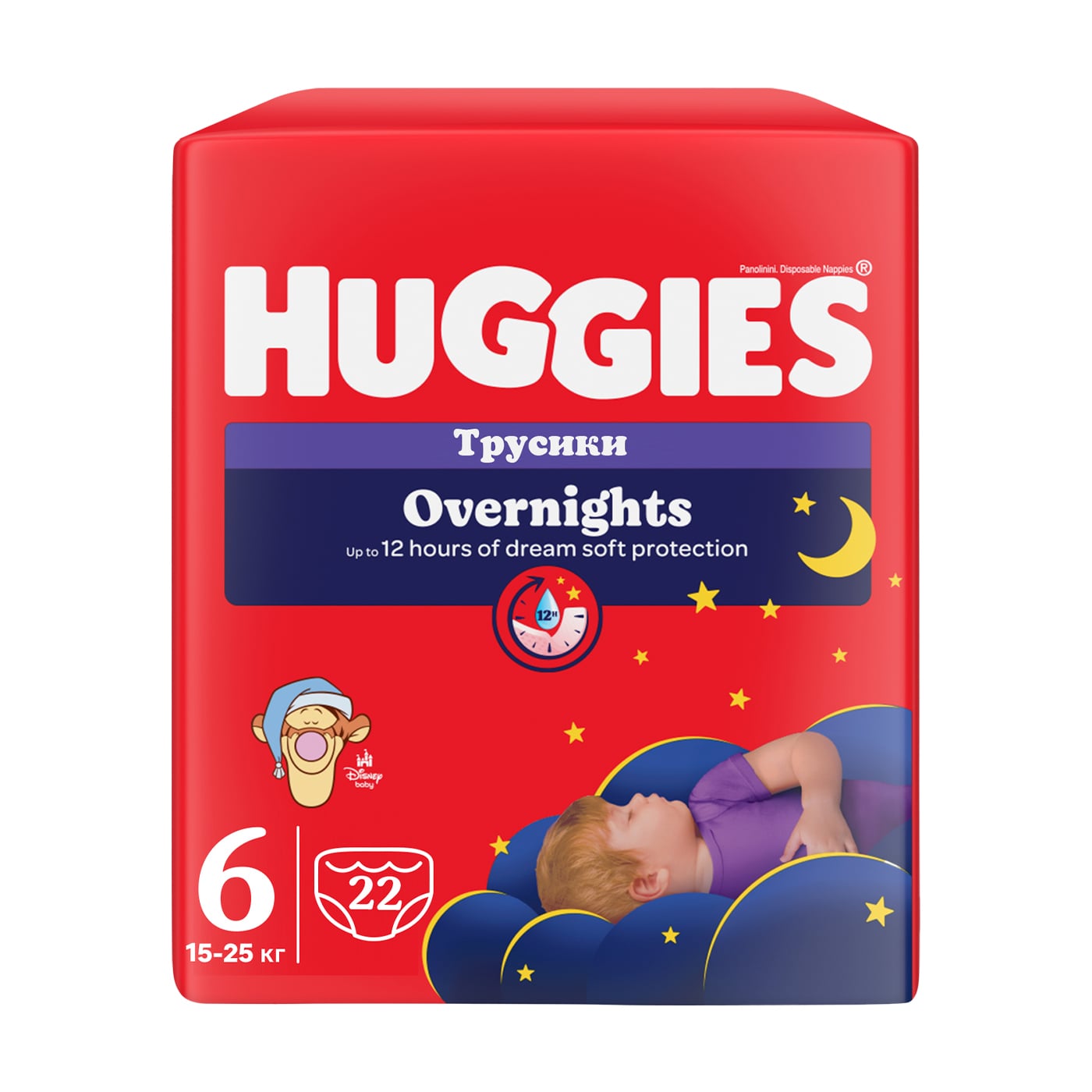 Підгузки-трусики Huggies Overnights Pants, розмір 6 (15-25 кг), 22 шт