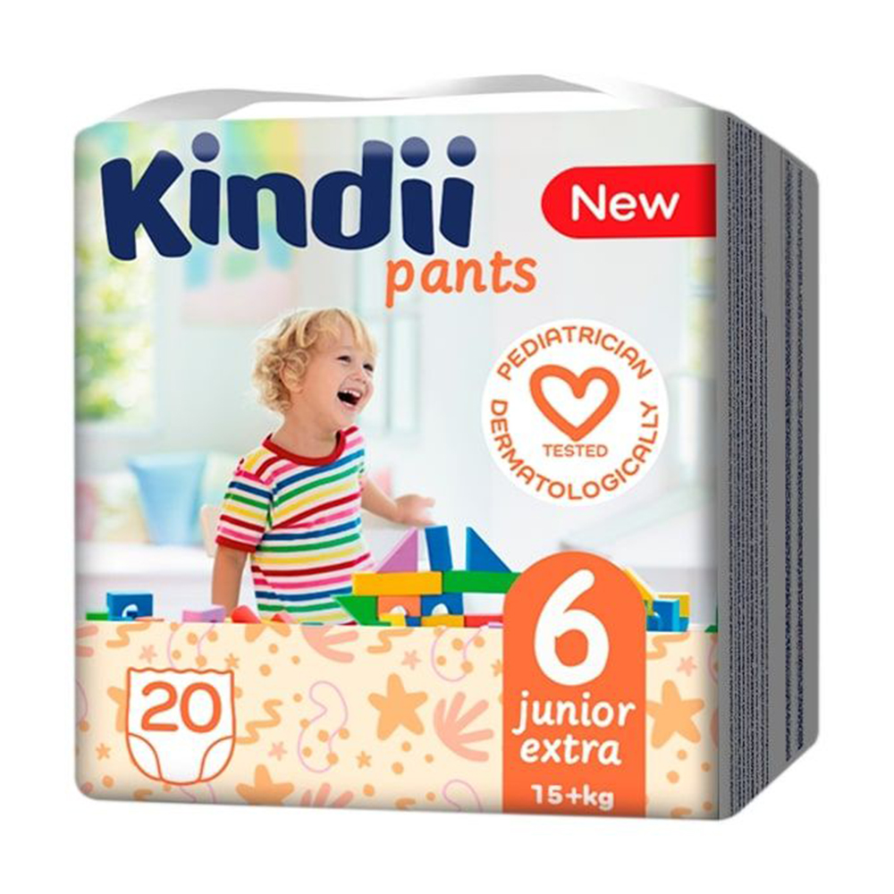 Підгузки-трусики Kindii Pants розмір 6 Junior Extra (15+ кг), 20 шт