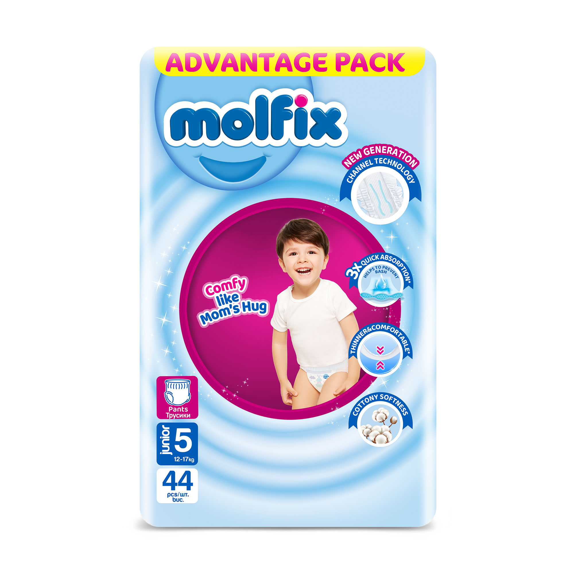 Підгузки-трусики Molfix Jumbo розмір 5 (12-17 кг), 44 шт