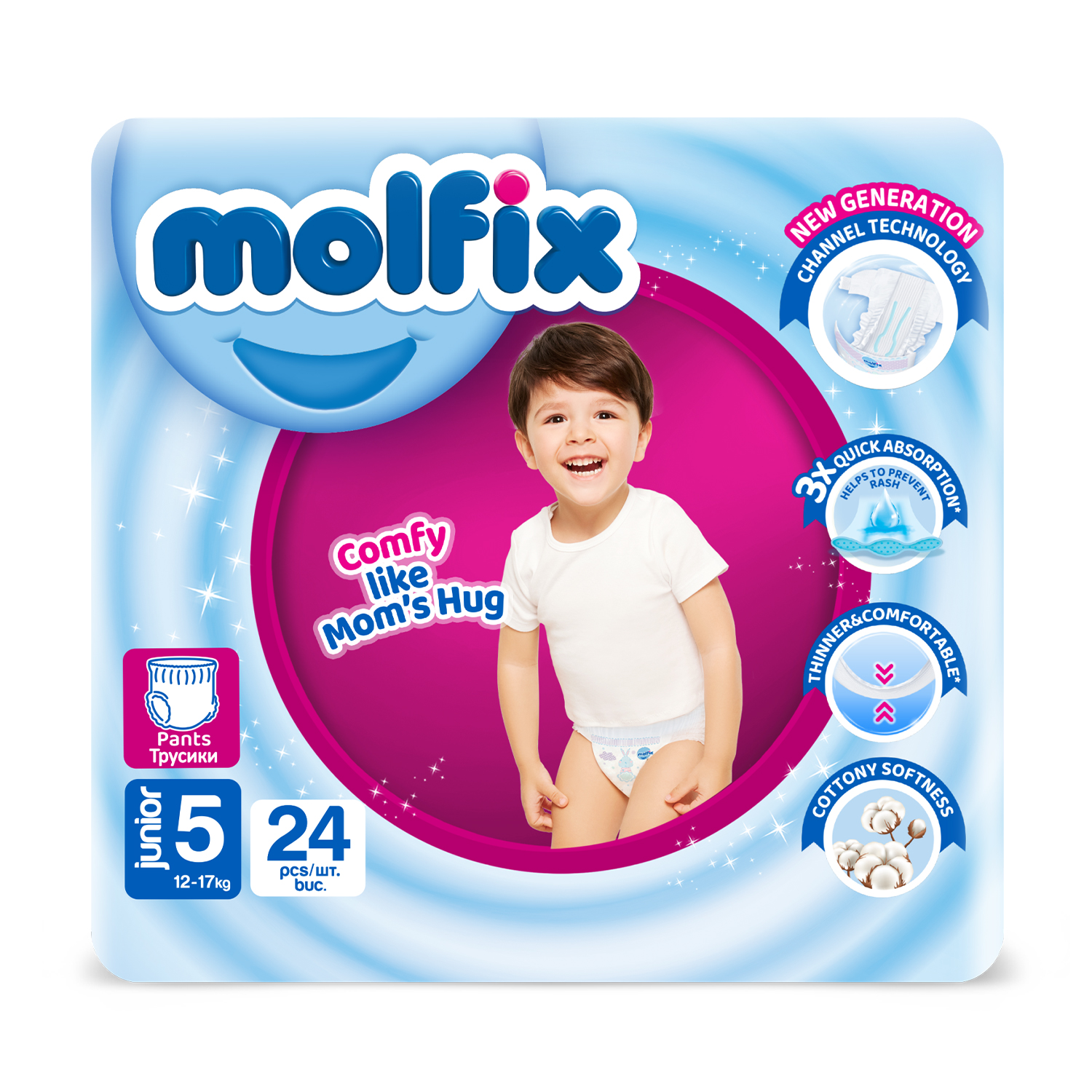 Підгузки-трусики Molfix Twin Junior розмір 5 (12-17 кг), 24 шт