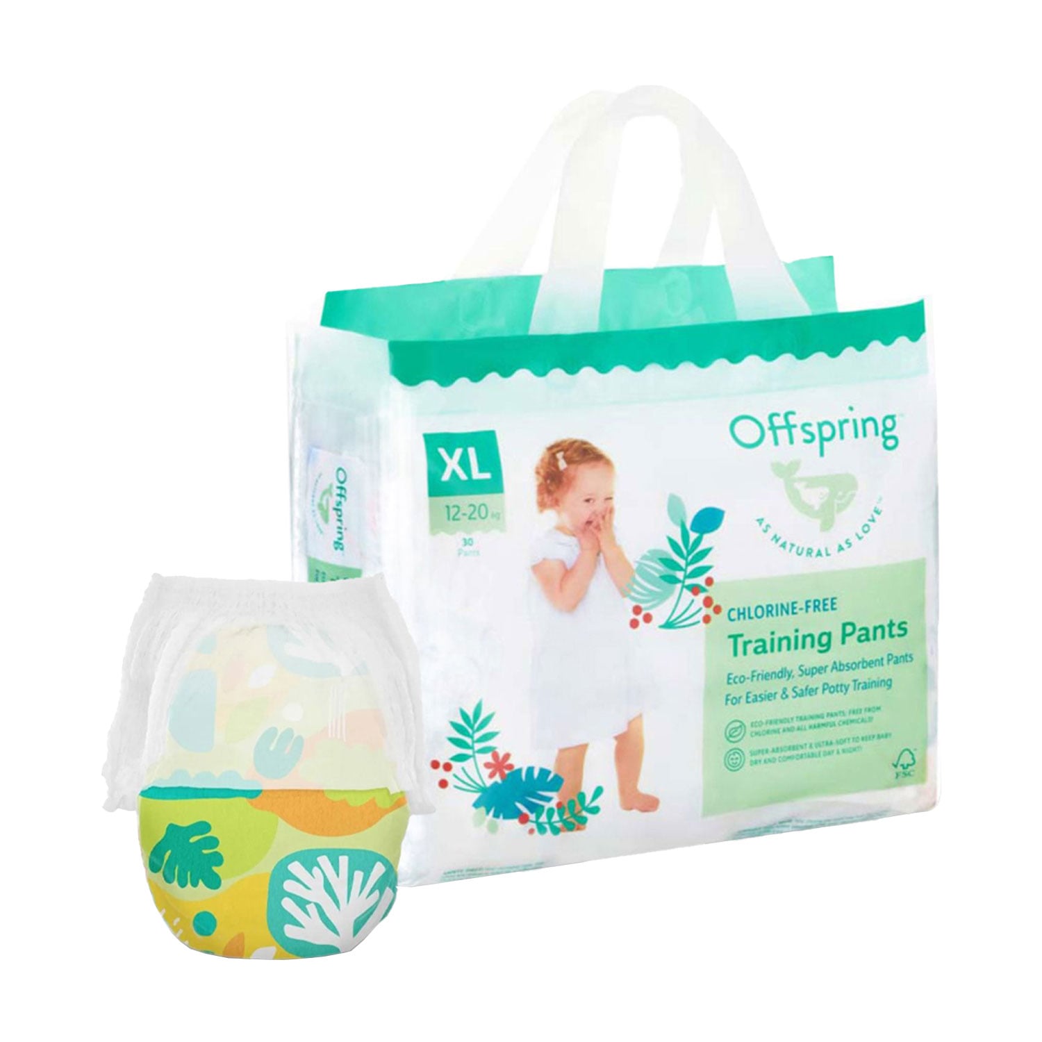 Підгузки-трусики Offspring Forestia розмір XL (12-20 кг), 30 шт