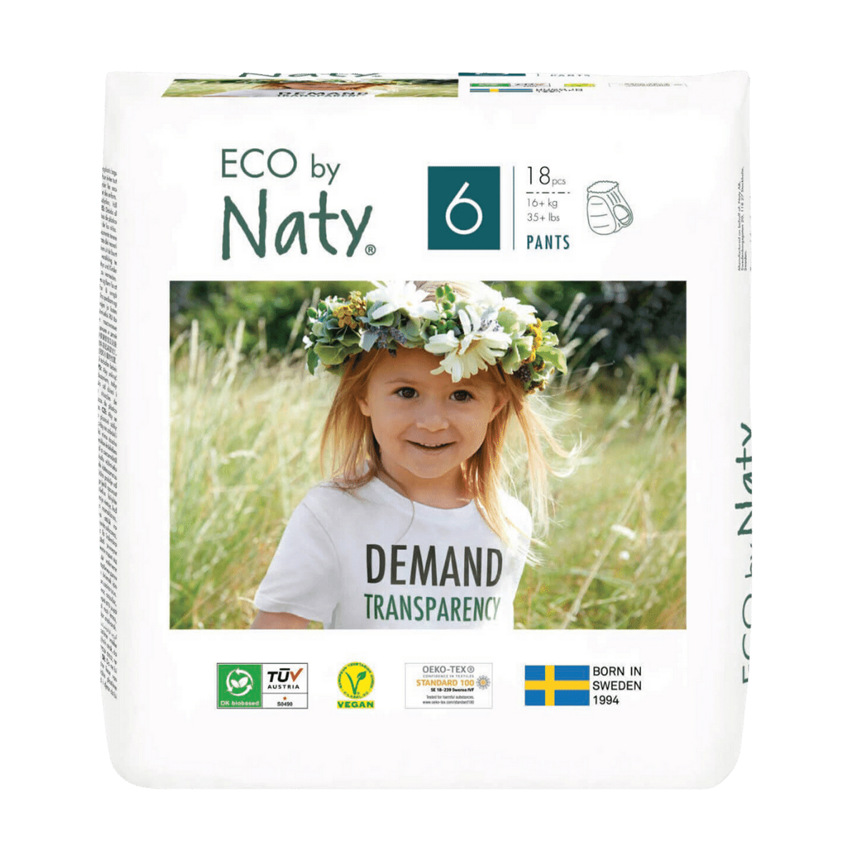 Підгузки-трусики органічні Naty, розмір 6 (18+ кг), 18 шт