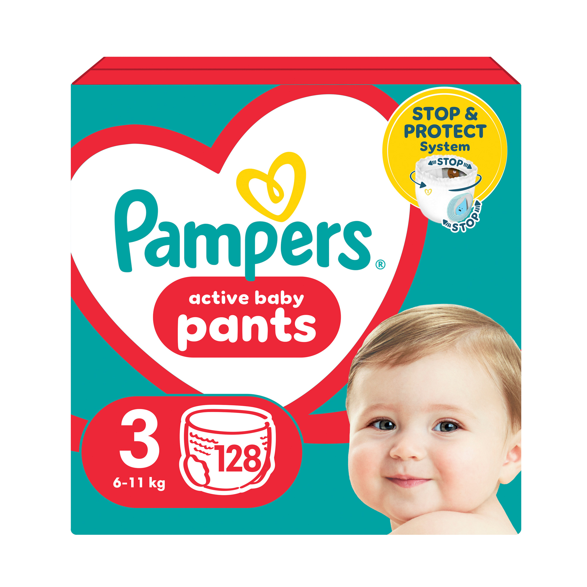 Підгузки-трусики Pampers Active Baby Pants розмір 3 (6-11 кг), 128 шт