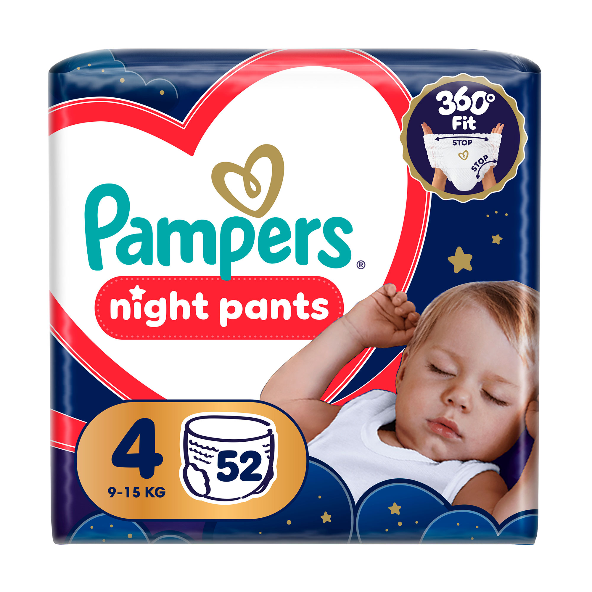 Підгузки-трусики Pampers Night Pants розмір 4 (9-15 кг), 52 шт