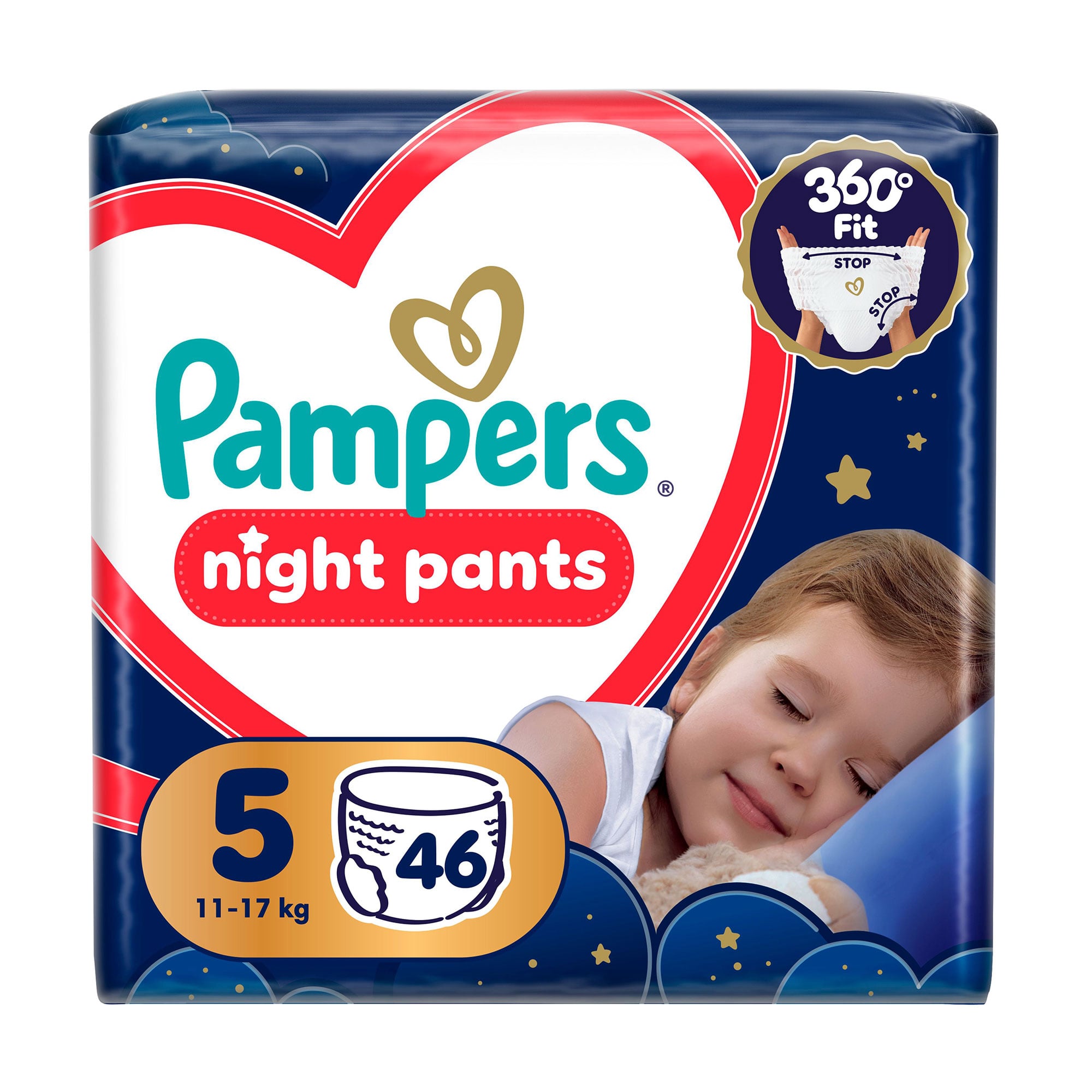 Підгузки-трусики Pampers Night Pants розмір 5 (11-17 кг), 46 шт