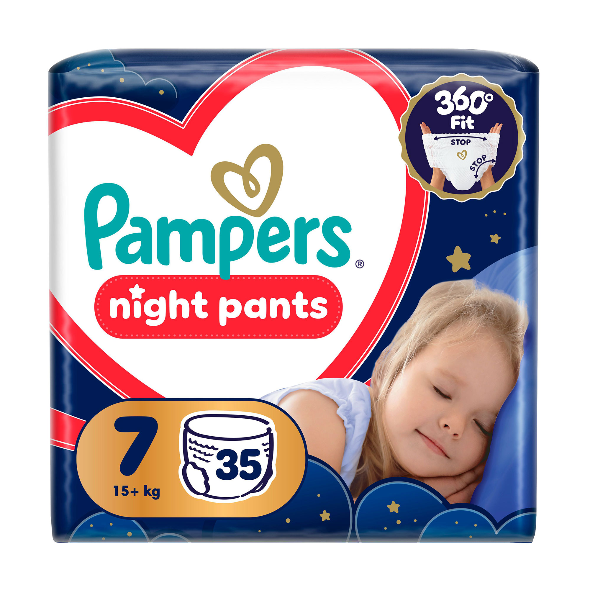 Підгузки-трусики Pampers Night Pants розмір 7 (15+ кг), 35 шт