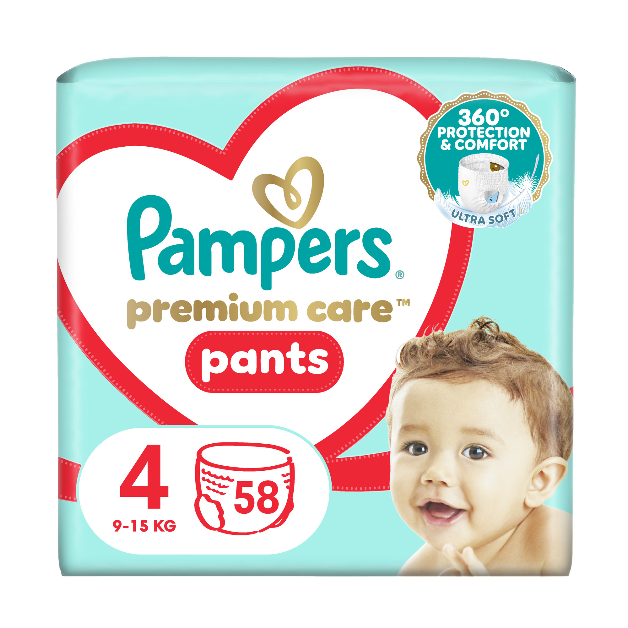 Підгузки-трусики Pampers Premium Care Pants розмір 4 (9-15 кг), 58 шт