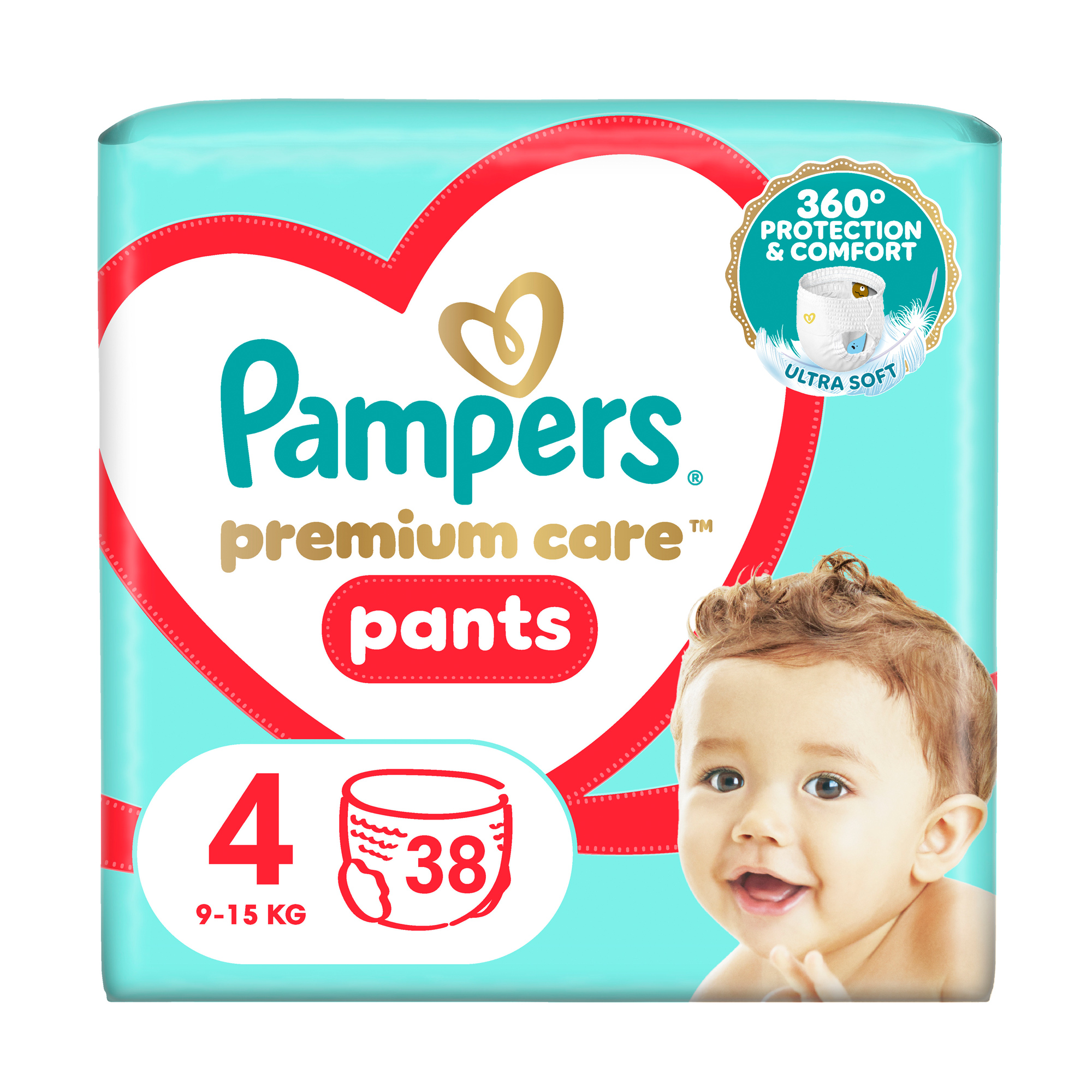 Підгузки-трусики Pampers Premium Care Pants розмір 4 (9–15 кг), 38 шт