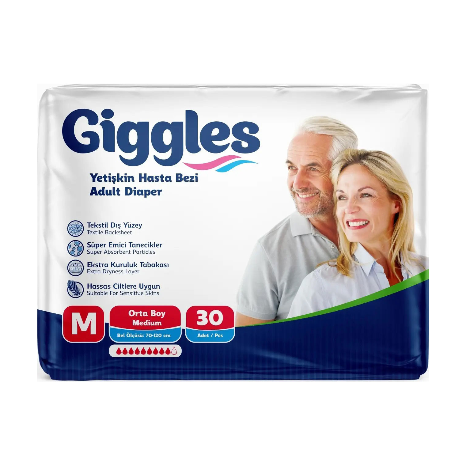 Підгузники для дорослих Giggles розмір M (85-125 см), 30 шт