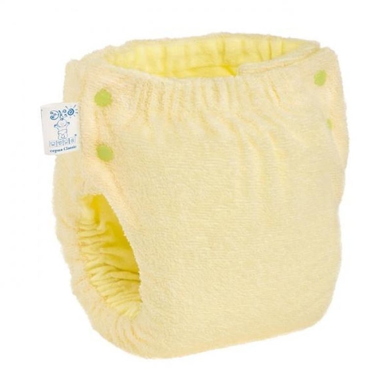 Підгузок трикотажний Еко Пупс Easy Size Classic з вкладишем Abso Maxi, жовтий, розмір 3, 5-9 кг (50-74)